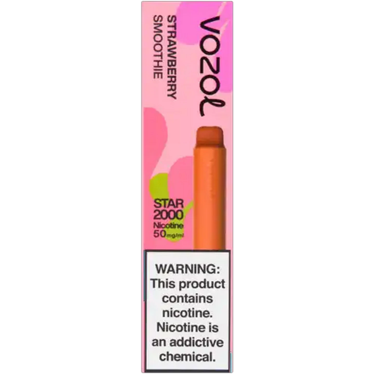 Image of Vozol Strawberry Smoothie 5% Star 2000 Disposable Vape 3ml (Non-Refundable. Non-Returnable.)