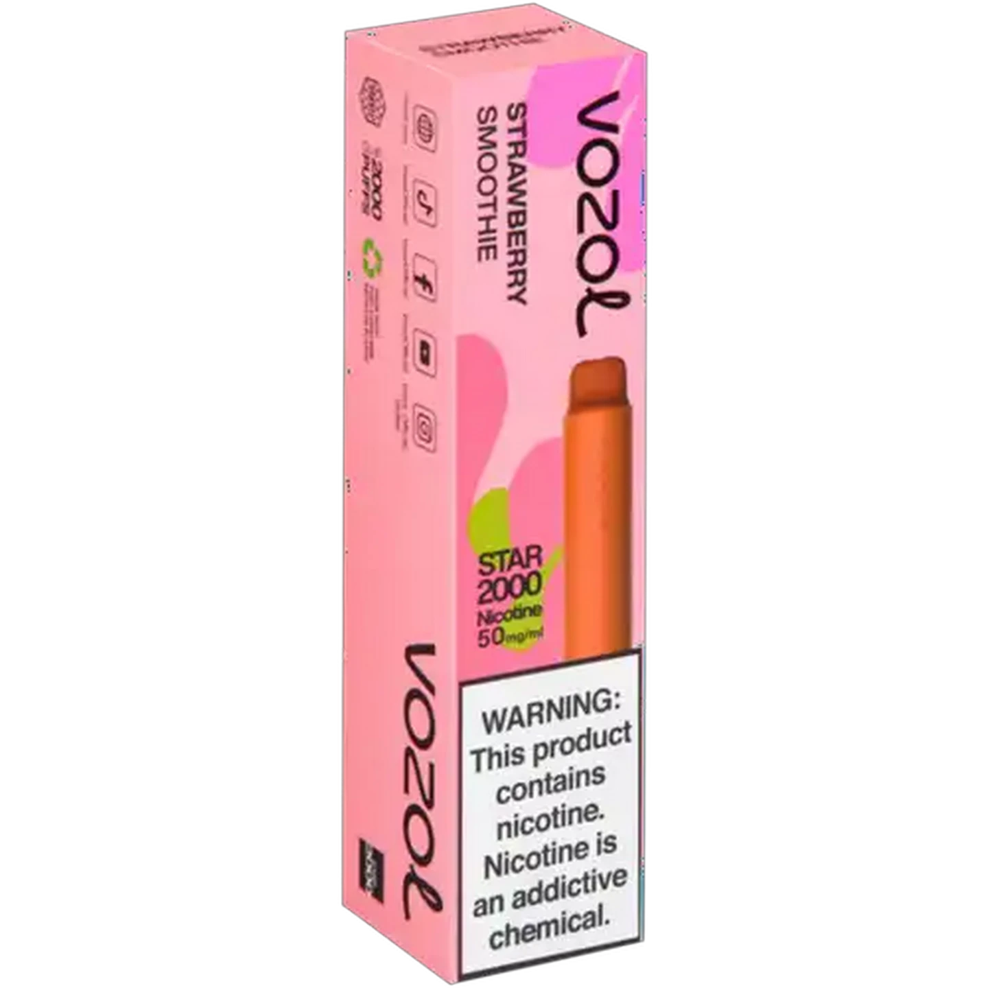Image of Vozol Strawberry Smoothie 5% Star 2000 Disposable Vape 3ml (Non-Refundable. Non-Returnable.)