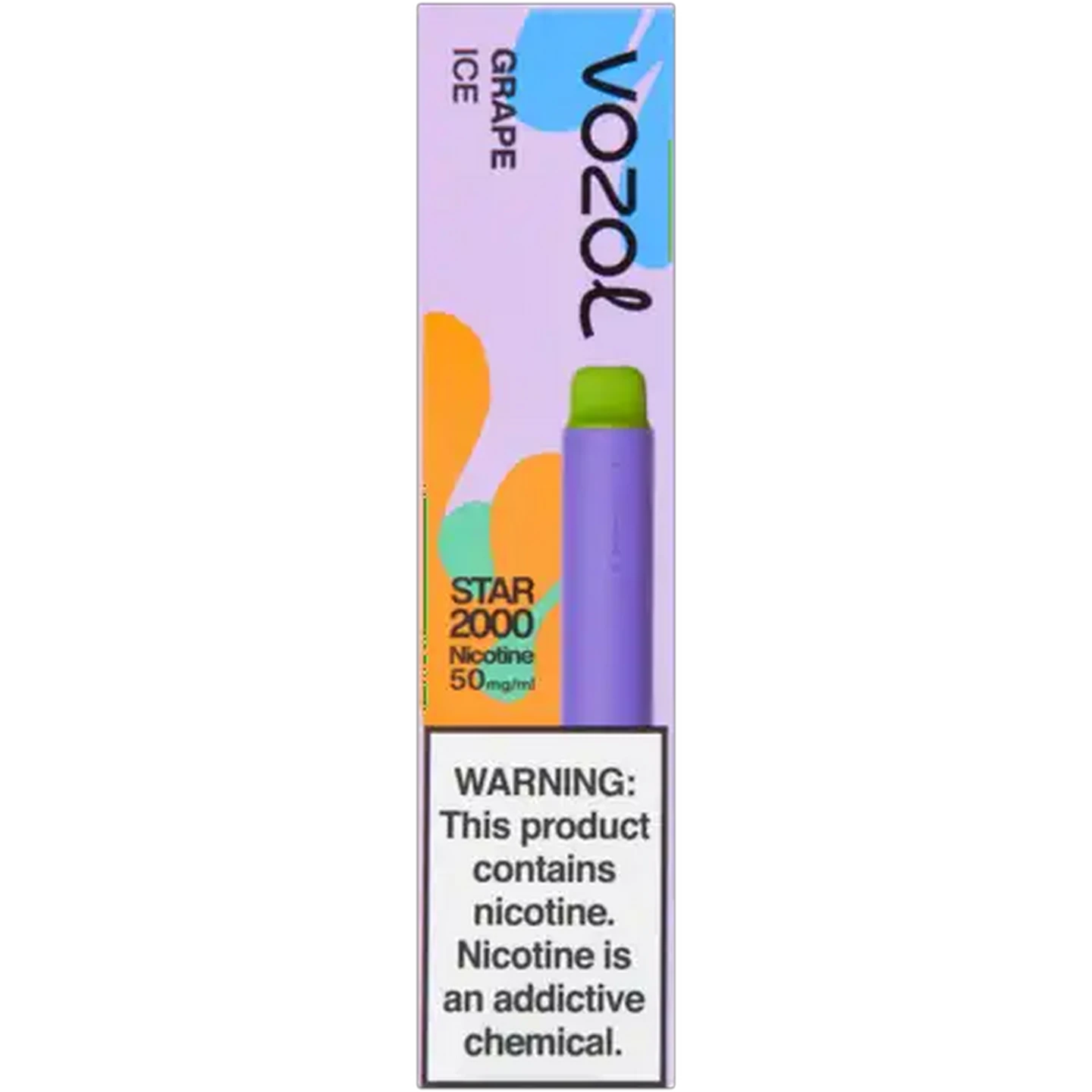 Image of Vozol Grape Ice 5% Star 2000 Disposable Vape 3ml (Non-Refundable. Non-Returnable.)