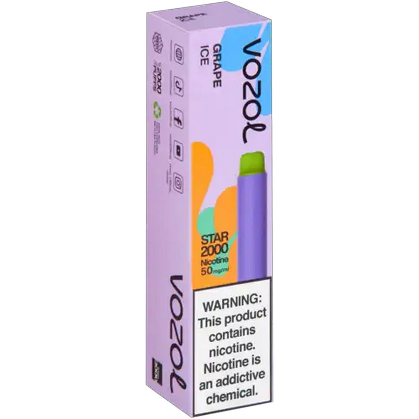 Image of Vozol Grape Ice 5% Star 2000 Disposable Vape 3ml (Non-Refundable. Non-Returnable.)