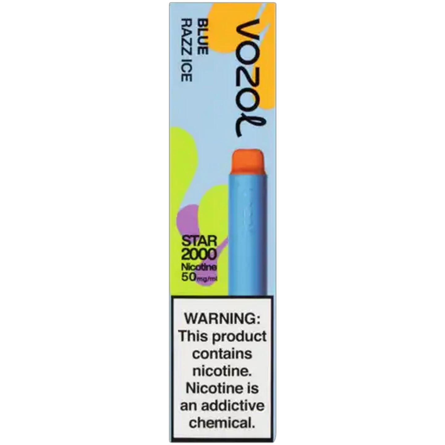 Image of Vozol Blue Blue Razz Ice 5% Star 2000 Disposable Vape 3ml (Non-Refundable. Non-Returnable.)