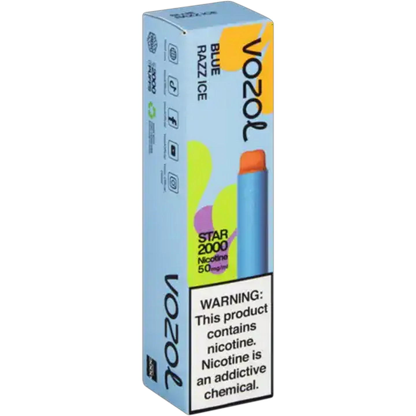 Image of Vozol Blue Blue Razz Ice 5% Star 2000 Disposable Vape 3ml (Non-Refundable. Non-Returnable.)