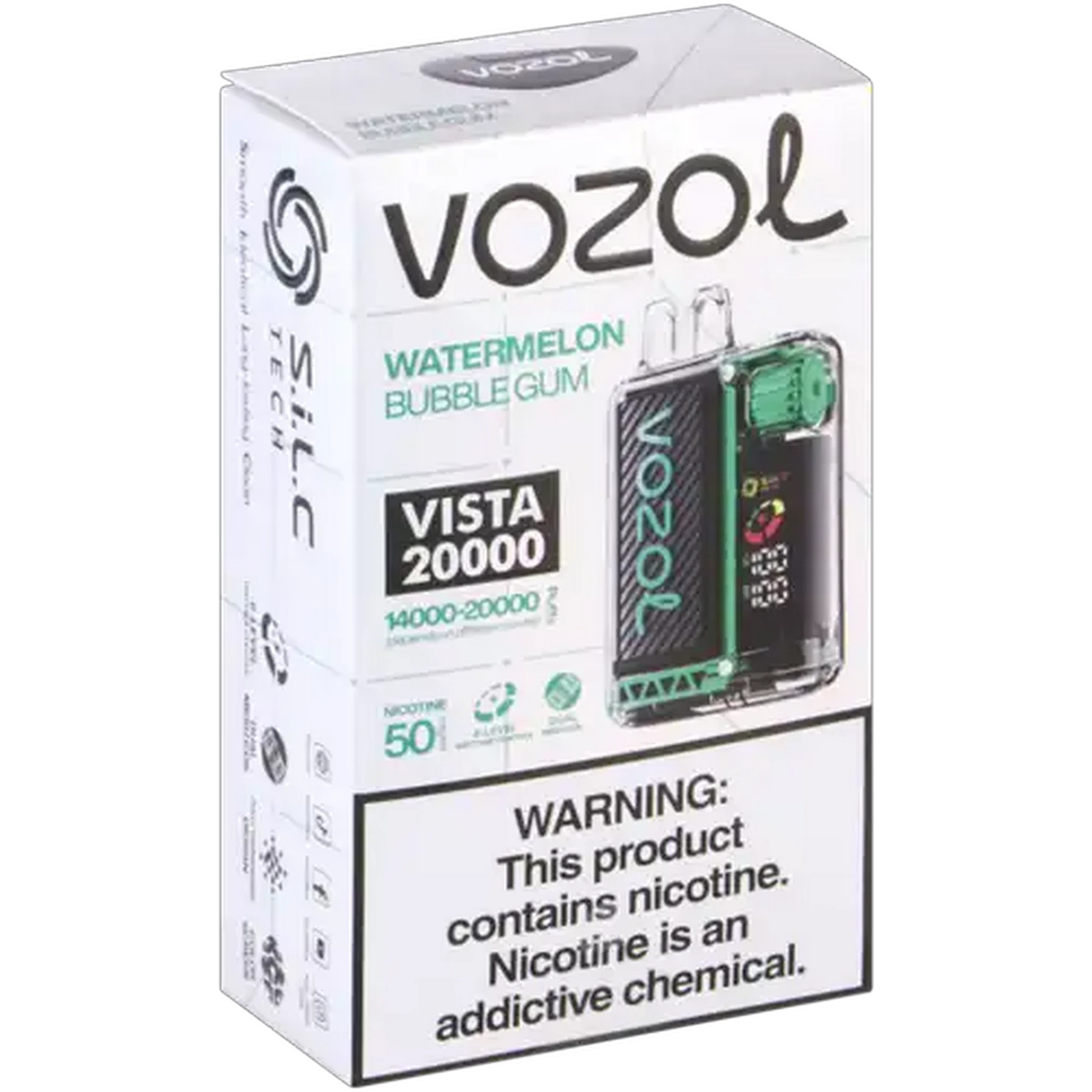 Image of Vozol Vista 20000 Watermelon Bubblegum 5% Rechargeable Disposable Vape 12ml (Non-Refundable. Non-Returnable.)