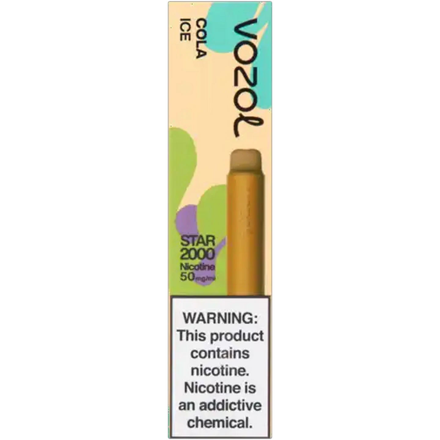 Image of Vozol Cola Ice 5% Star 2000 Disposable Vape 3ml (Non-Refundable. Non-Returnable.)