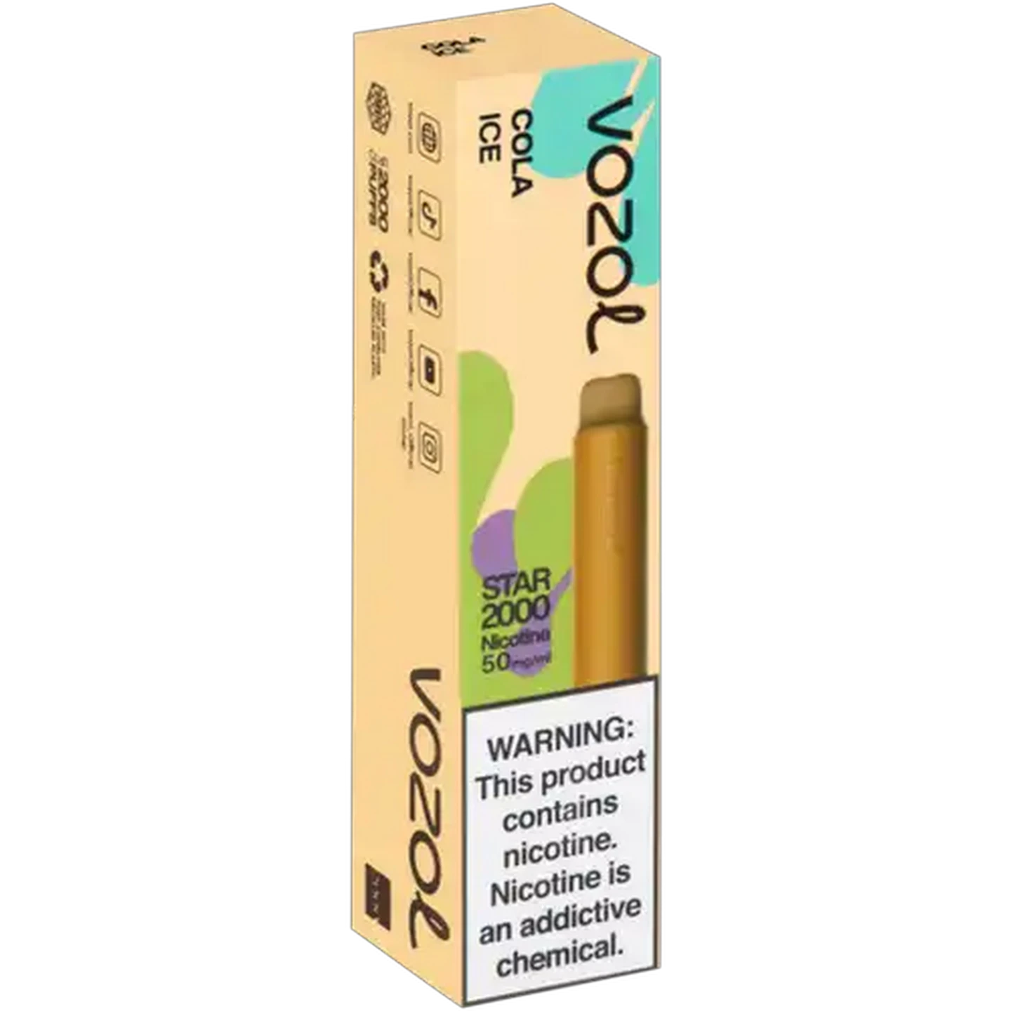 Image of Vozol Cola Ice 5% Star 2000 Disposable Vape 3ml (Non-Refundable. Non-Returnable.)