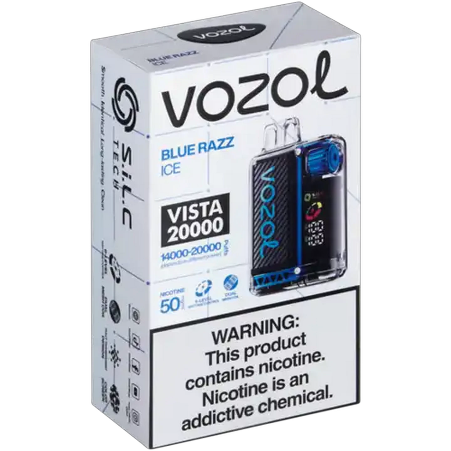 Image of Vozol Blue Razz Ice 5% Vista 20000 Rechargeable Disposable Vape 12ml (Non-Refundable. Non-Returnable.)
