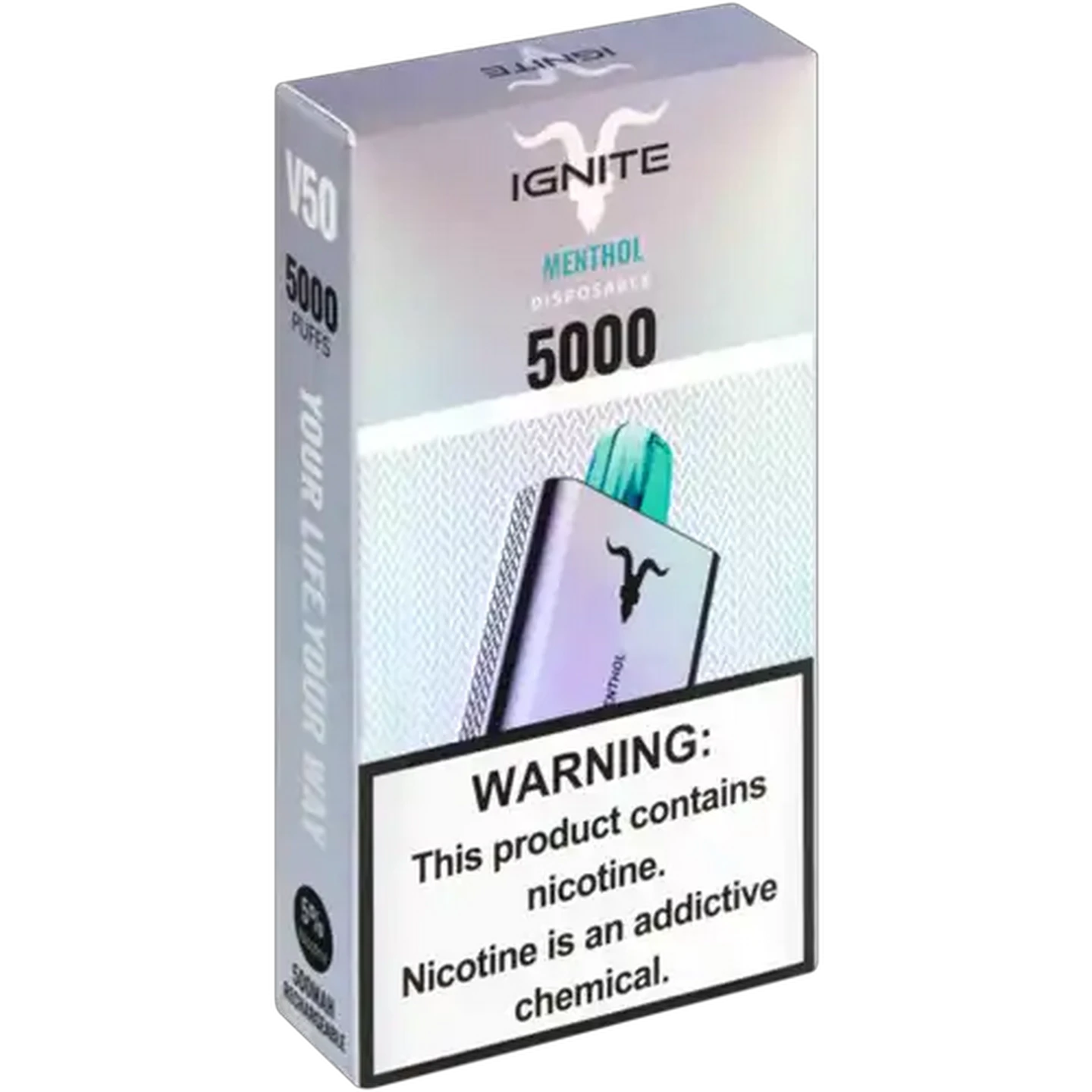 Image of Ignite V50 Menthol 5% Rechargeable Disposable Vape 1s (Non-Refundable. Non-Returnable.)