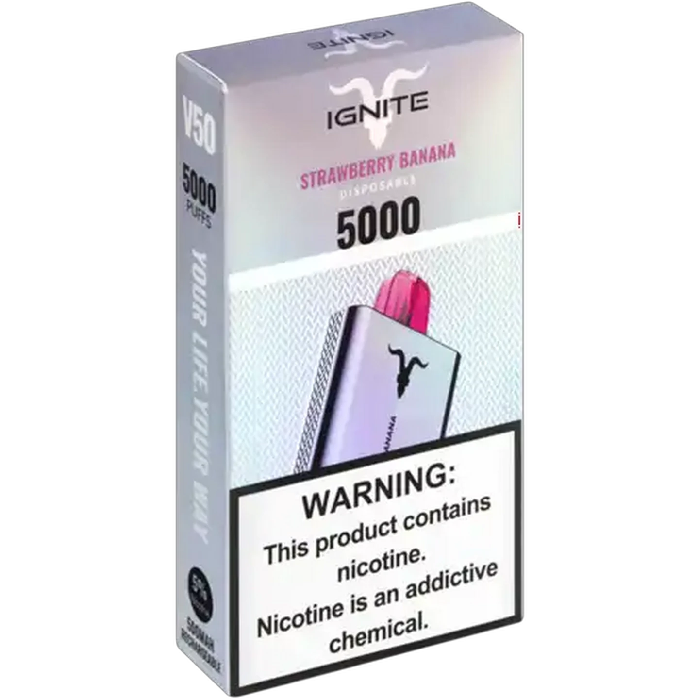 Image of Ignite V50 Strawberry Banana 5% Rechargeable Disposable Vape 1s (Non-Refundable. Non-Returnable.)