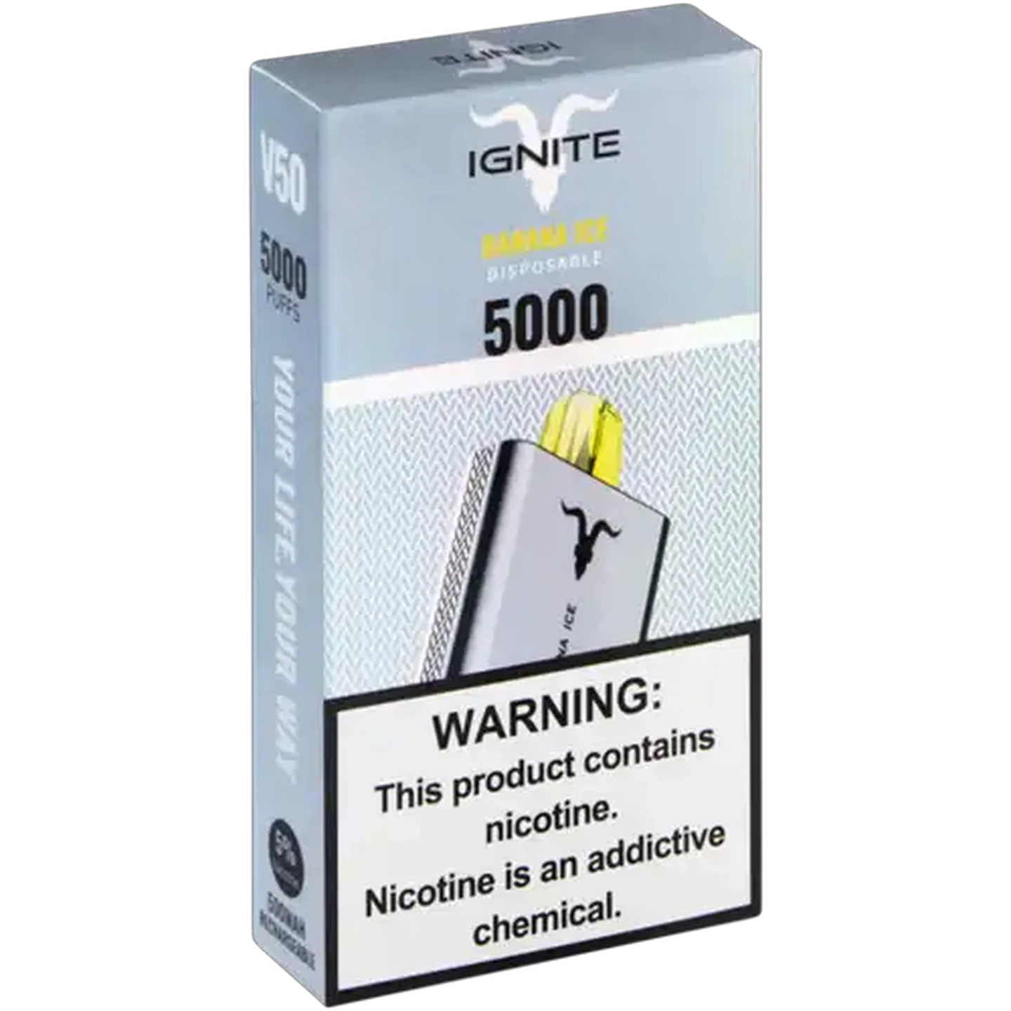 Image of Ignite V50 Banana Ice 5% Rechargeable Disposable Vape 1s (Non-Refundable. Non-Returnable.)