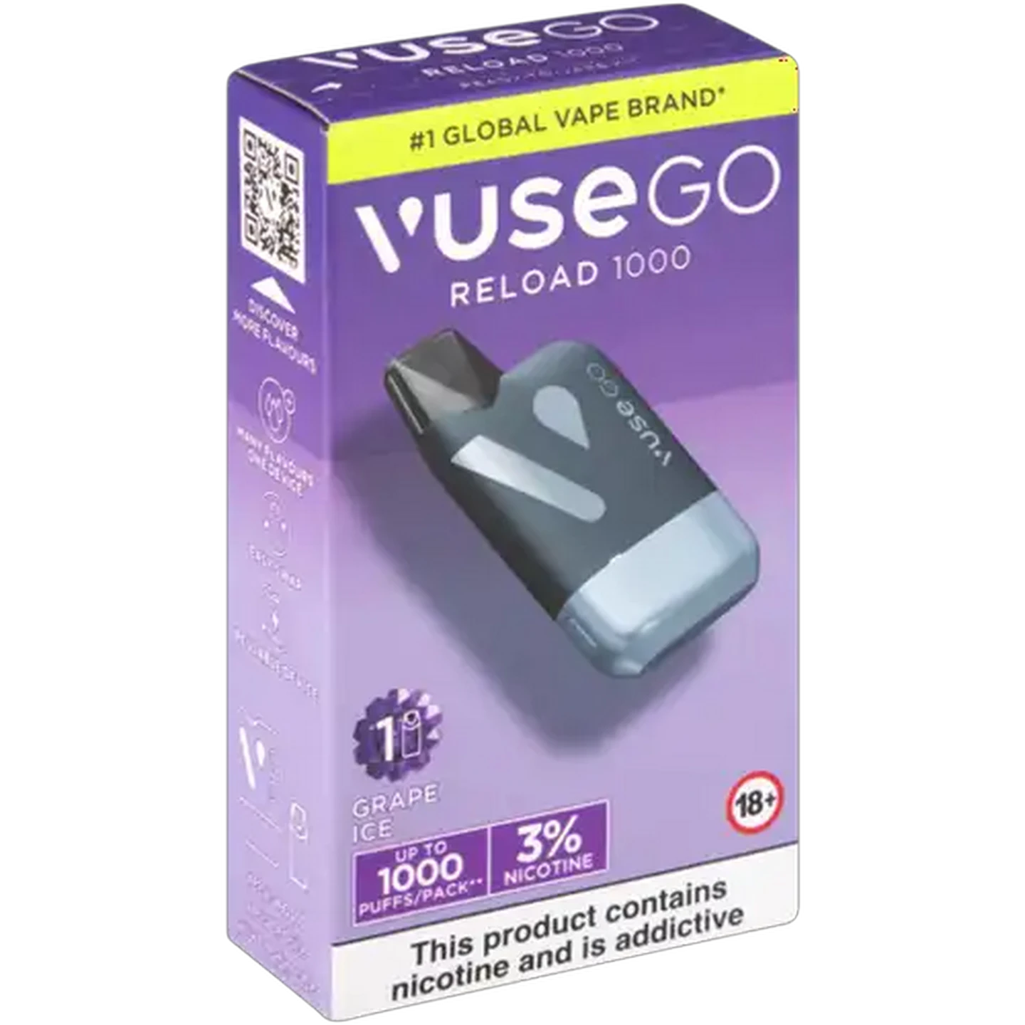 Image of Vuse Go Reload 1000 Grape Ice 3% Rechargeable Vape Kit (Non-Refundable. Non-Returnable.)