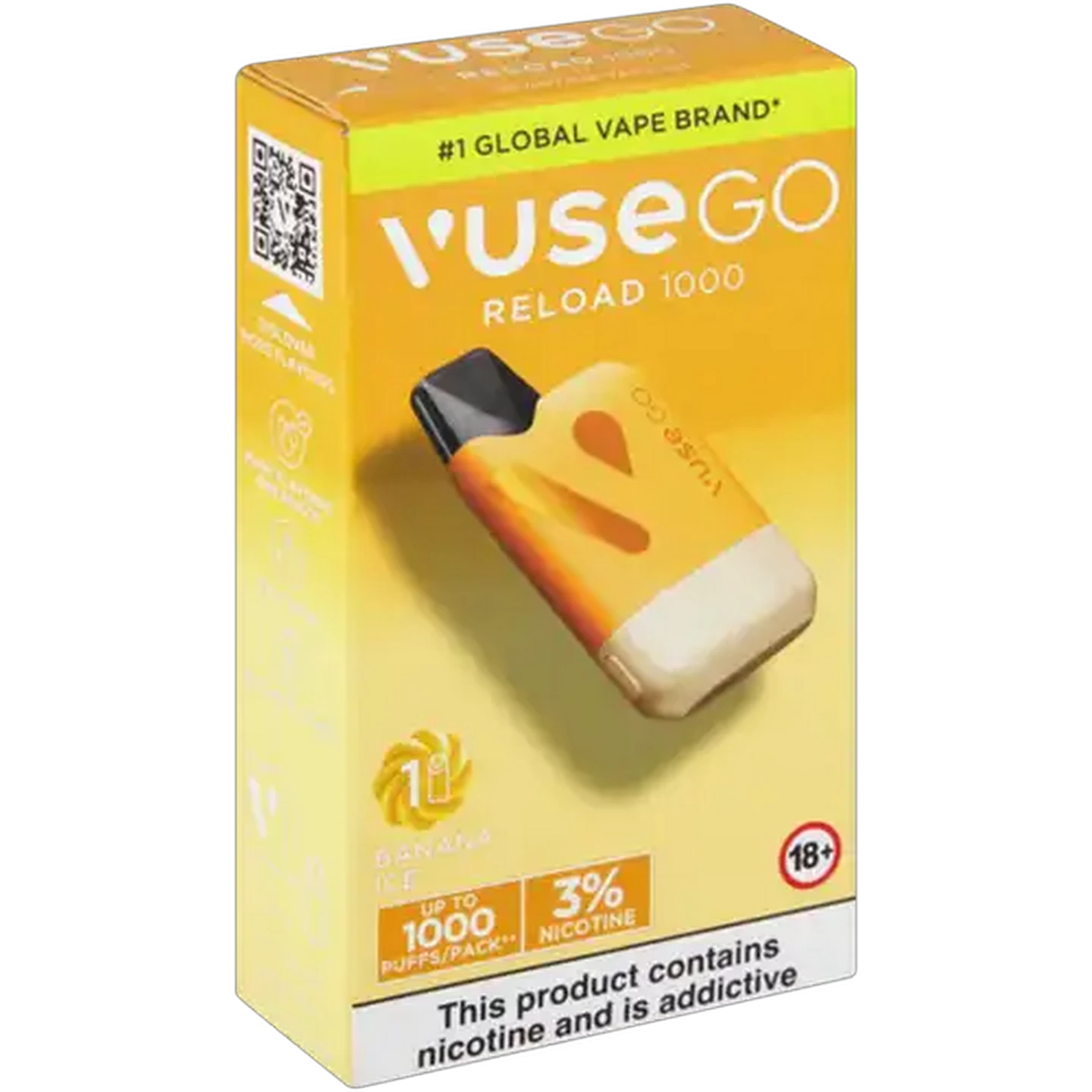Image of Vuse Go Reload 1000 Yellow Banana Ice 3% Rechargeable Vape Kit (Non-Refundable. Non-Returnable.)
