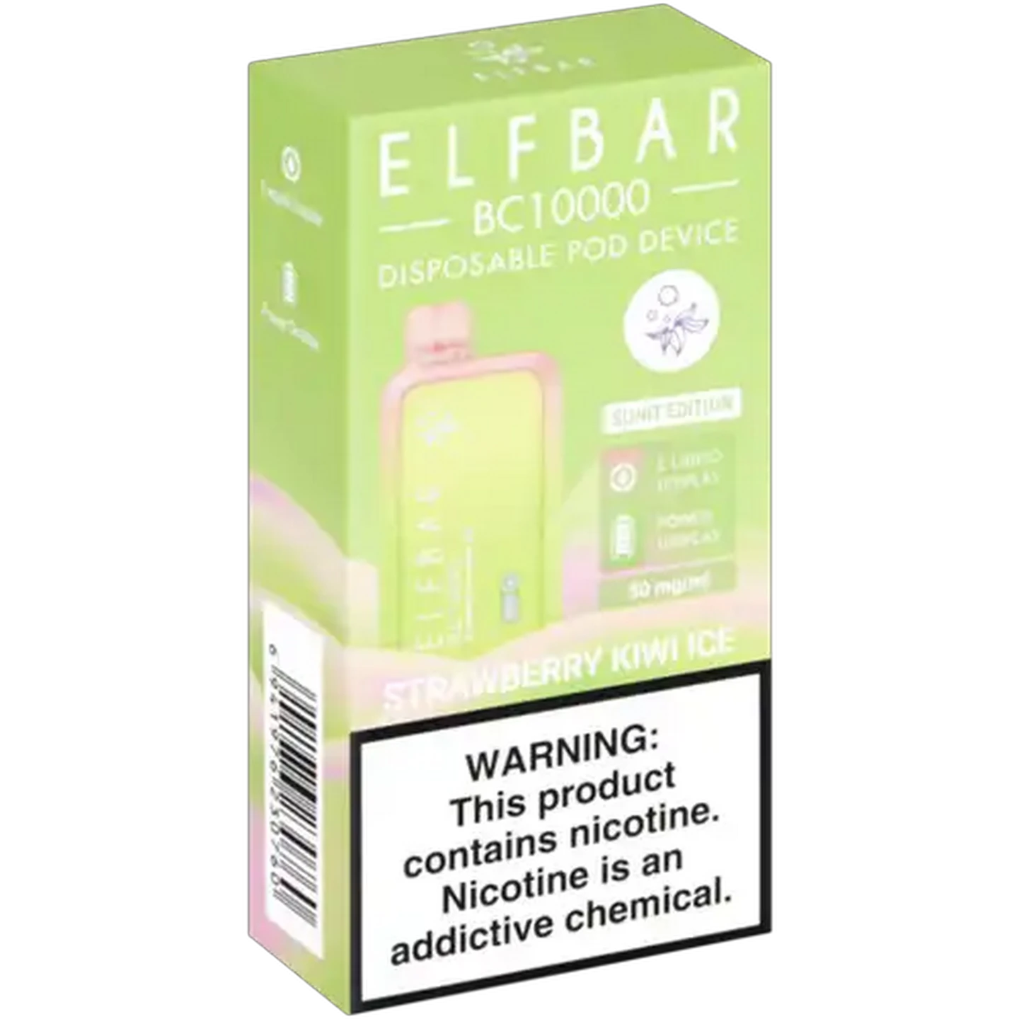 Image of ELFBAR BC10000 Strawberry Kiwi Ice 5% Rechargeable Disposable Pod Device (Non-Refundable. Non-Returnable.)