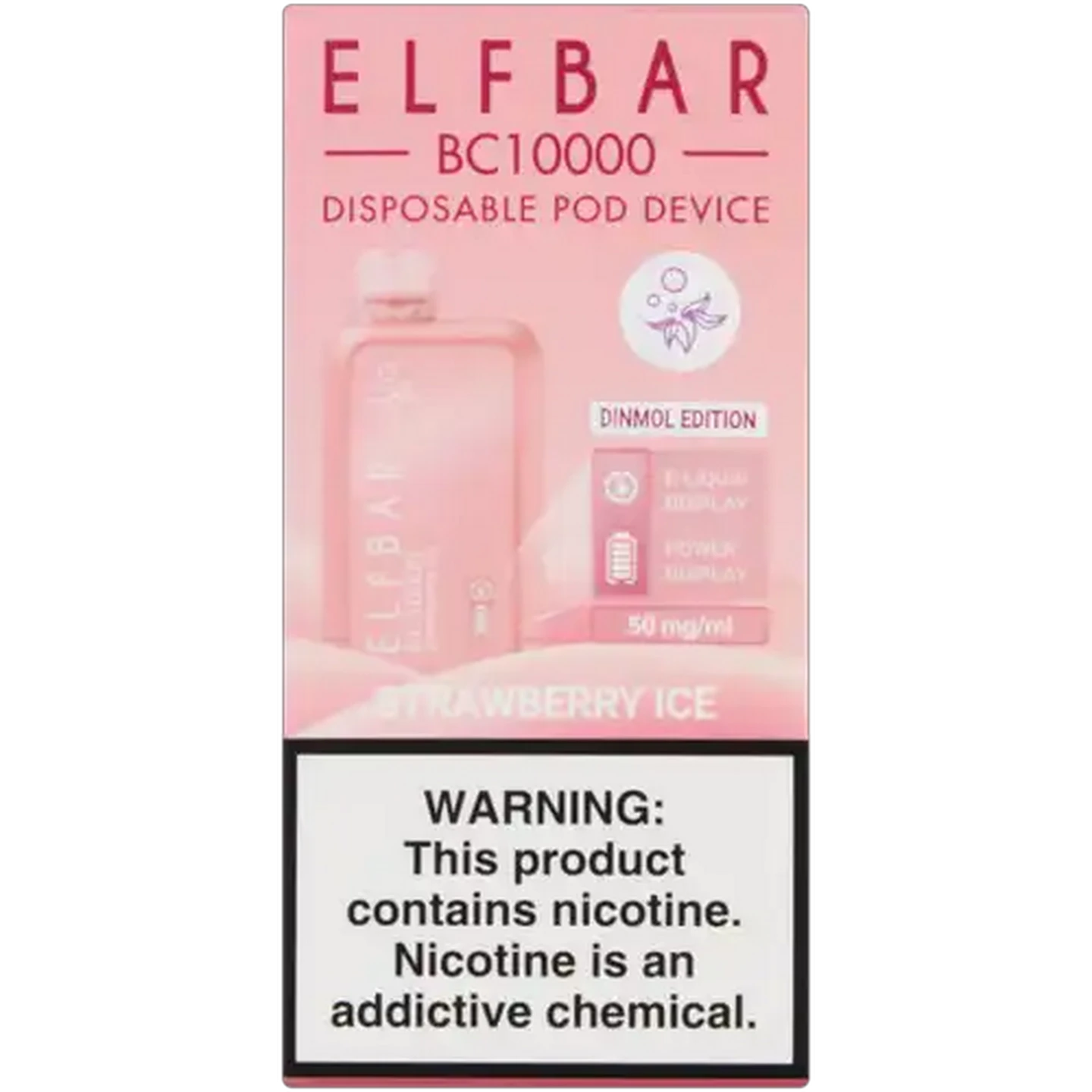 Image of ELFBAR BC10000 Strawberry Ice 5% Rechargeable Disposable Pod Device (Non-Refundable. Non-Returnable.)