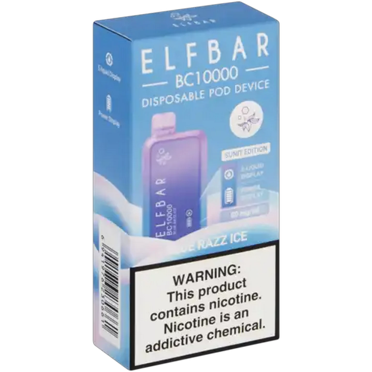 Image of ELFBAR BC10000 Blue Razz Ice 5% Rechargeable Disposable Pod Device (Non-Refundable. Non-Returnable.)