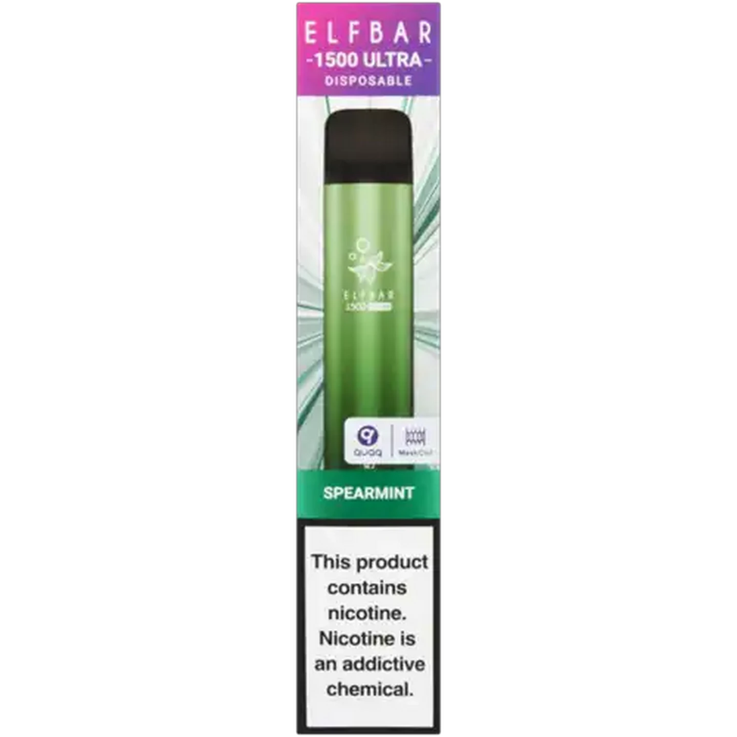 Image of ELFBAR 1500 Ultra Spearmint 5% Disposable Vape 5ml (Non-Refundable. Non-Returnable.)