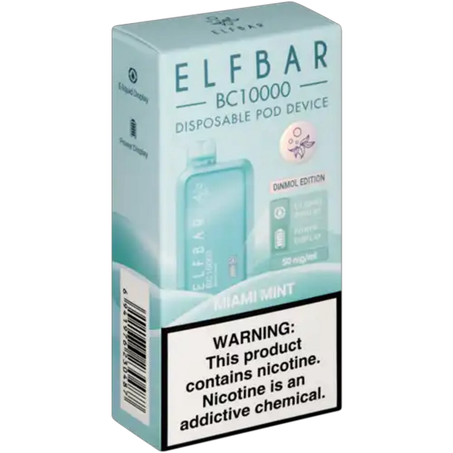 Image of ELFBAR BC10000 Miami Mint 5% Dinmol Edition Rechargeable Disposable Pod Device (Non-Refundable. Non-Returnable.)