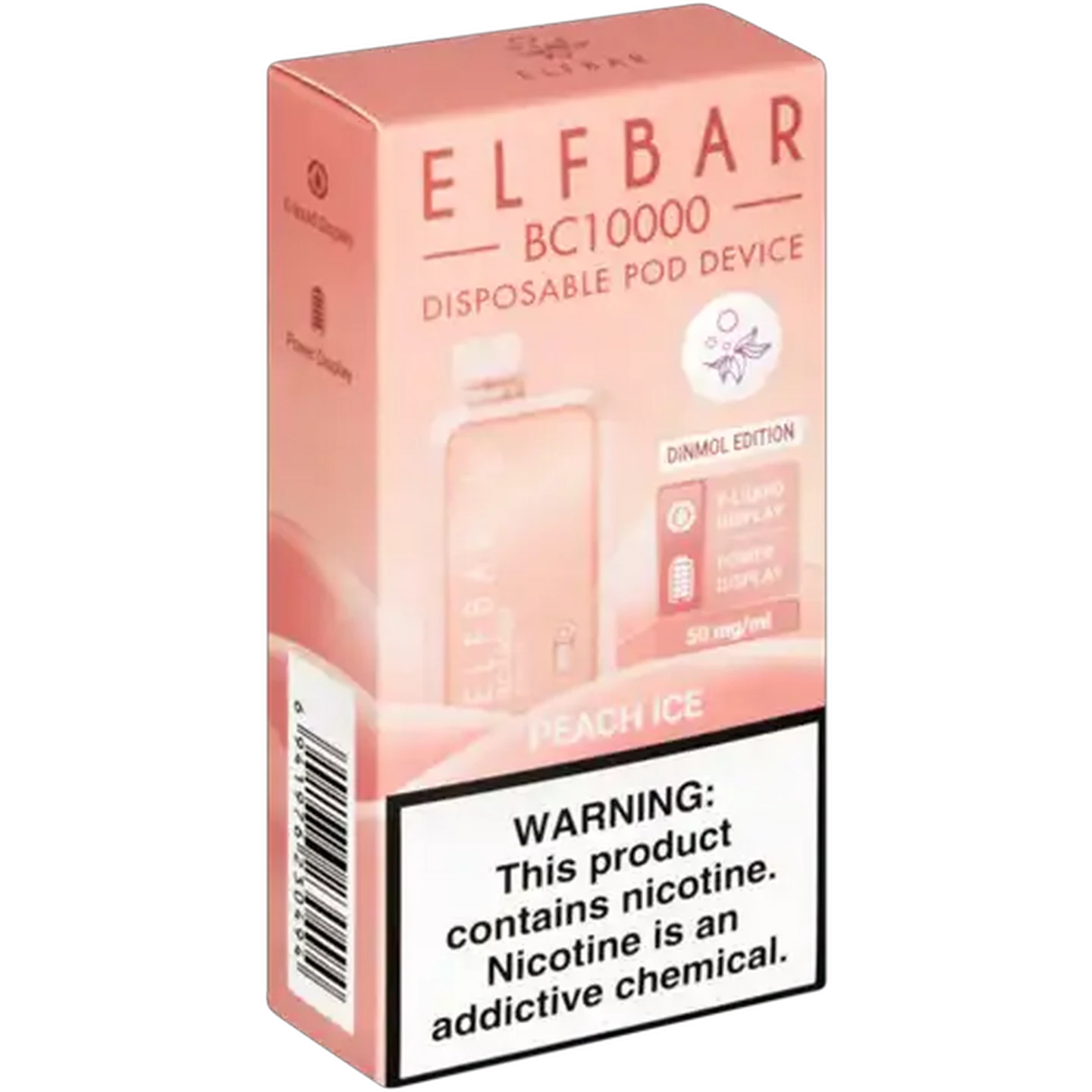 Image of ELFBAR BC10000 Peach Ice 5% Dinmol Edition Rechargeable Disposable Pod Device (Non-Refundable. Non-Returnable.)