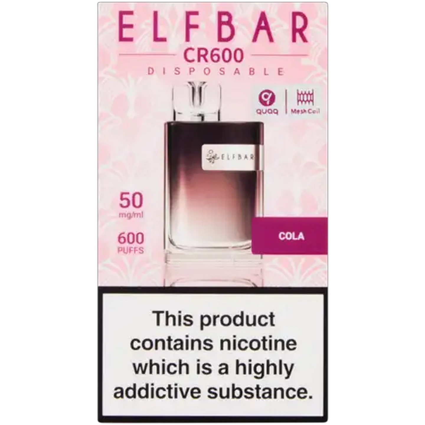 Image of ELFBAR CR600 Cola 5% Disposable Vape 2ml (Non-Refundable. Non-Returnable.)