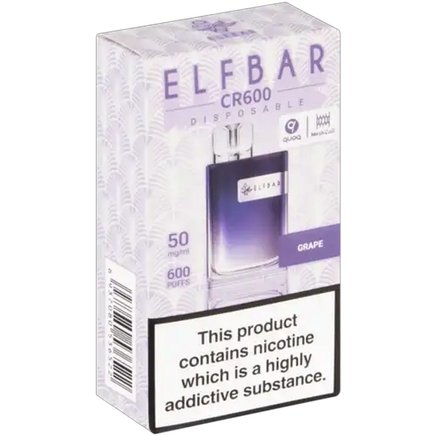 Image of ELFBAR CR600 Grape 5% Disposable Vape 2ml (Non-Refundable. Non-Returnable.)