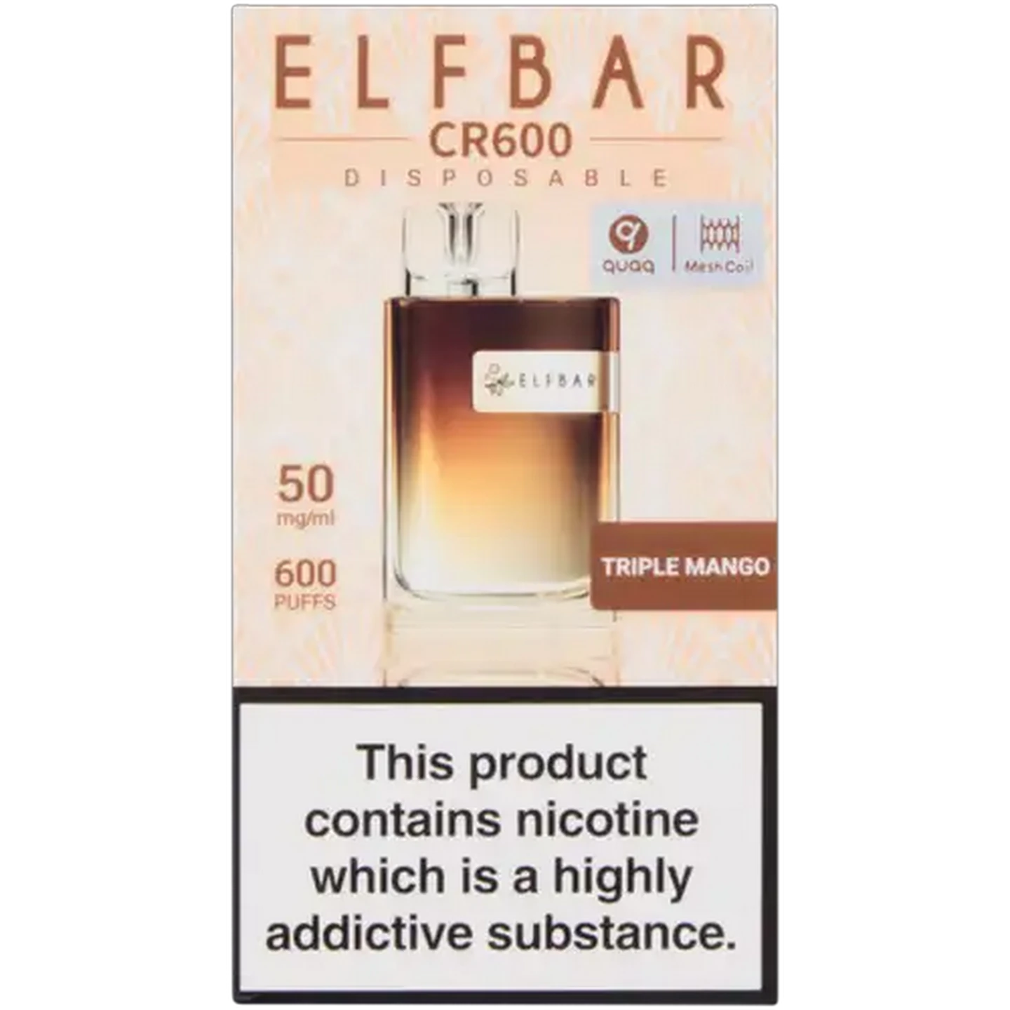 Image of ELFBAR CR600 Triple Mango 5% Disposable Vape 2ml (Non-Refundable. Non-Returnable.)