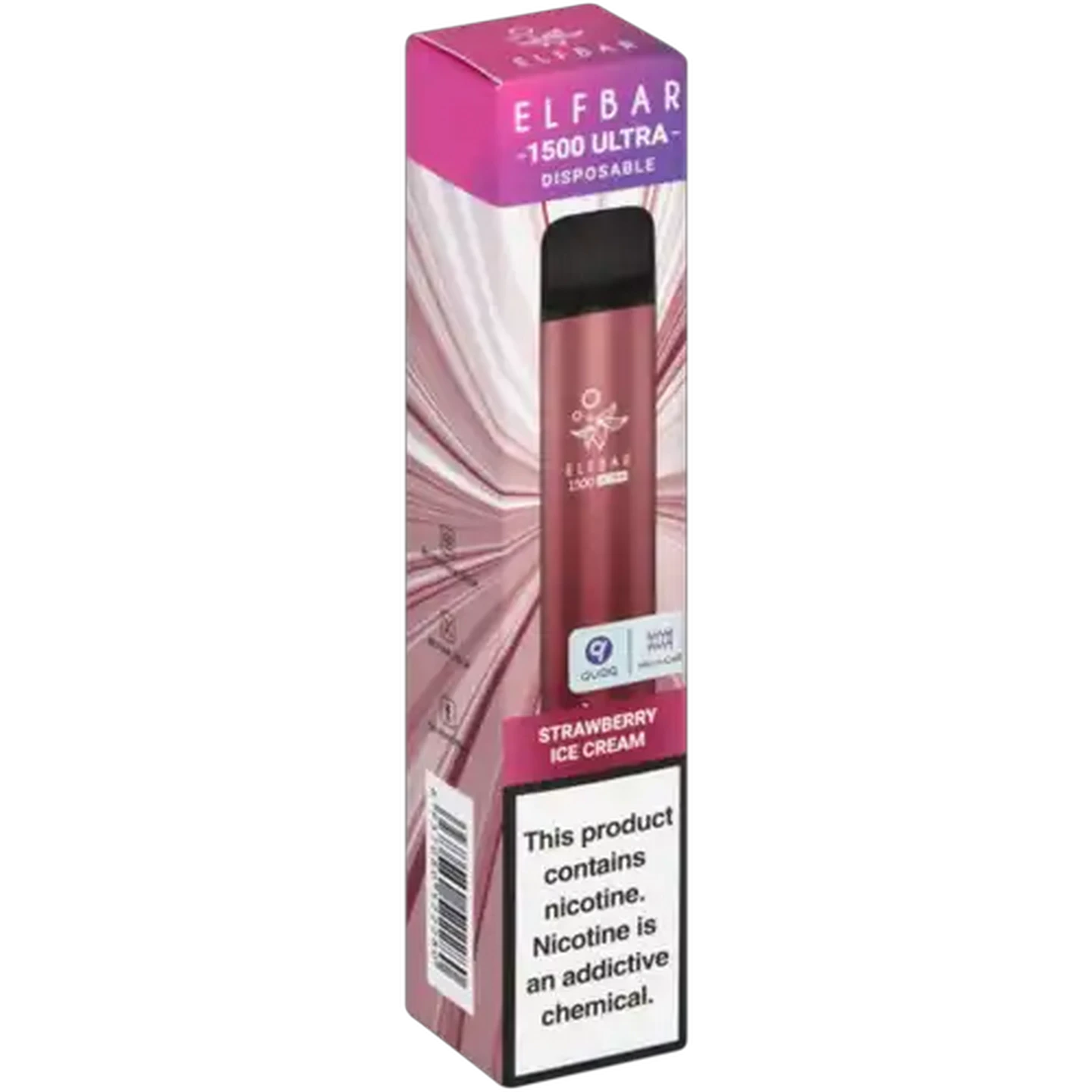 Image of ELFBAR 1500 Ultra Strawberry Ice Cream 5% Disposable Vape 5ml (Non-Refundable. Non-Returnable.)