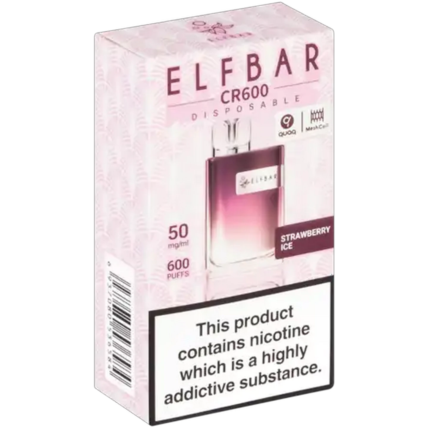Image of ELFBAR CR600 Strawberry Ice 5% Disposable Vape 2ml (Non-Refundable. Non-Returnable.)