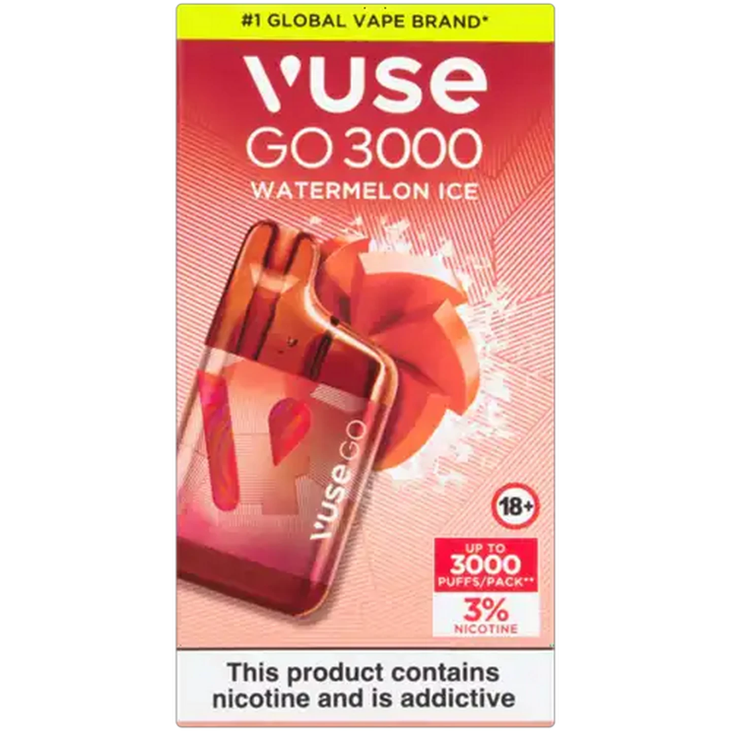 Image of Vuse Go 3000 Watermelon Ice 3% Rechargeable Disposable Vape 6ml (Non-Refundable. Non-Returnable.)