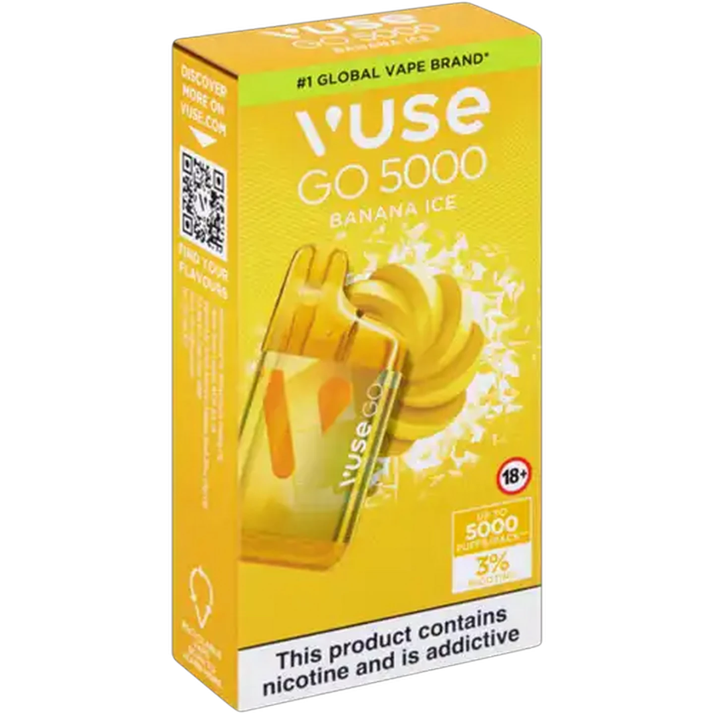 Image of Vuse Go 5000 Banana Ice 3% Rechargeable Disposable Vape 10ml (Non-Refundable. Non-Returnable.)