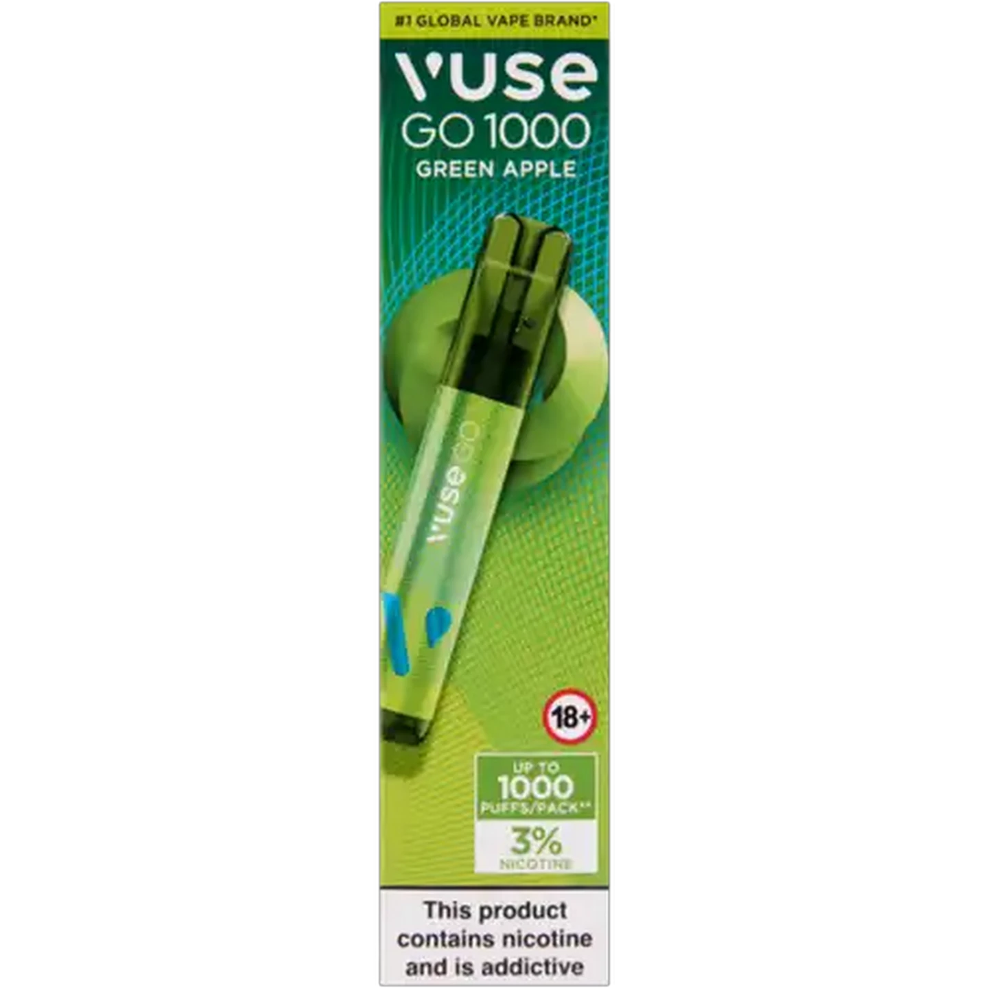 Image of Vuse Go 1000 Green Apple 3% Disposable Vape 2ml (Non-Refundable. Non-Returnable.)