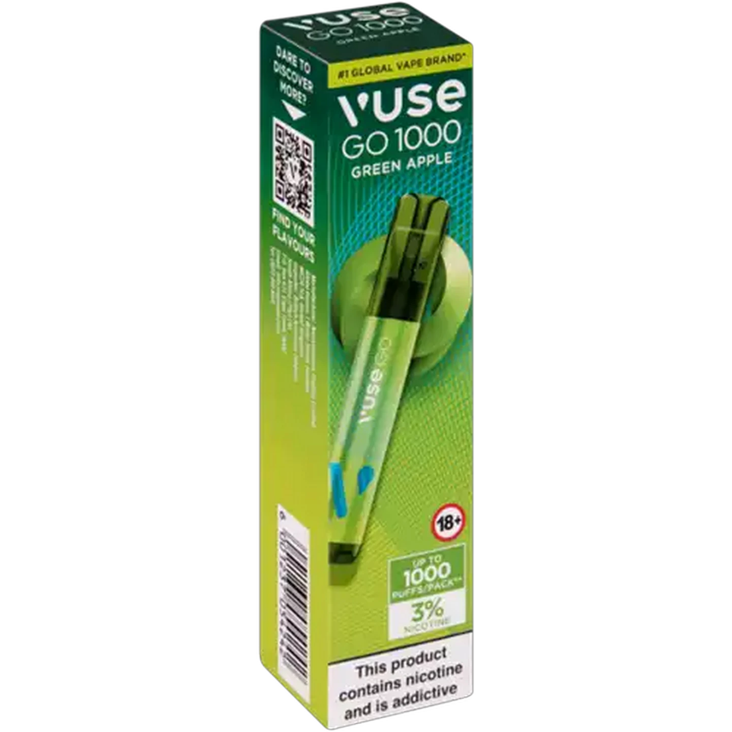 Image of Vuse Go 1000 Green Apple 3% Disposable Vape 2ml (Non-Refundable. Non-Returnable.)