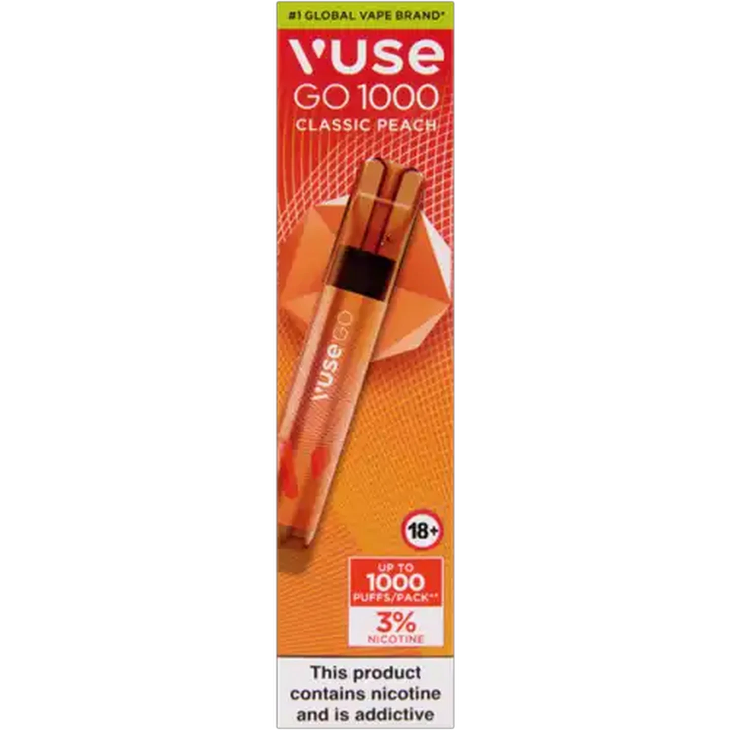 Image of Vuse Go 1000 Classic Peach 3% Disposable Vape 2ml (Non-Refundable. Non-Returnable.)