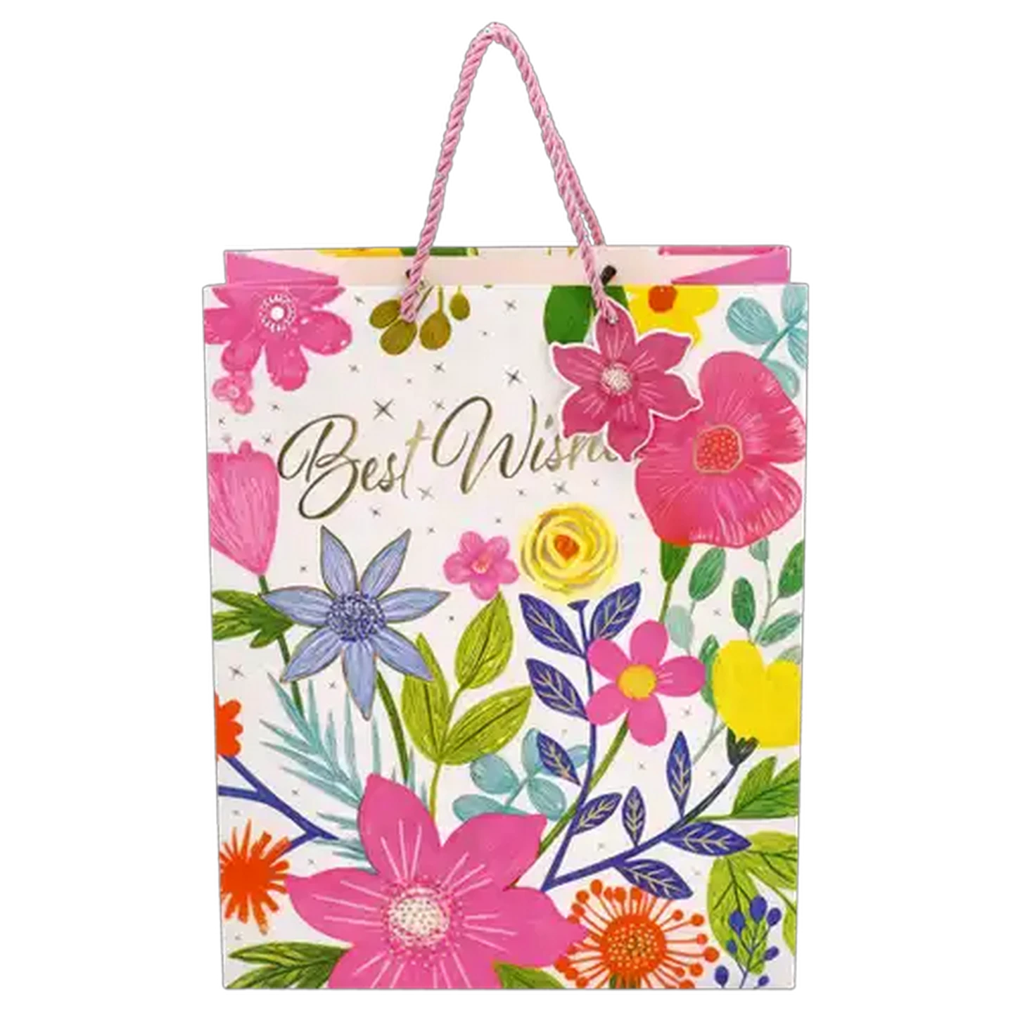 Image of Vibrant Flowers Foiled Large Gift Bag