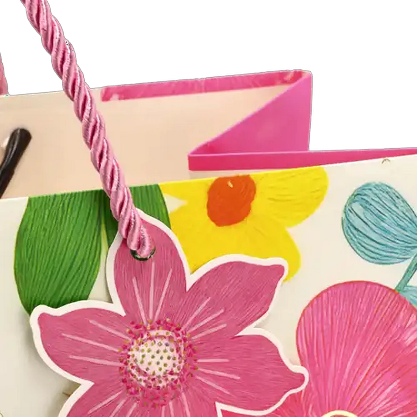 Image of Vibrant Flowers Foiled Large Gift Bag