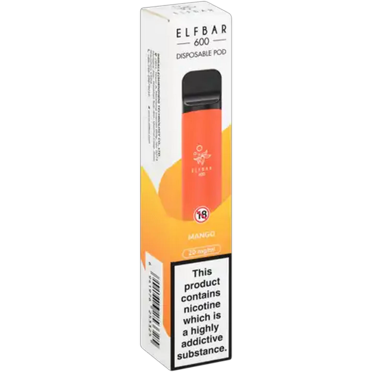 Image of ELFBAR 600 Mango 2% Disposable Vape Pod 2ml (Non-Refundable. Non-Returnable.)