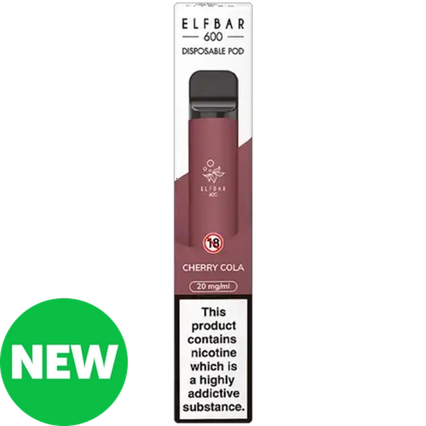 Image of ELFBAR 600 Cherry Cola 2% Disposable Vape Pod 2ml (Non-Refundable. Non-Returnable.)