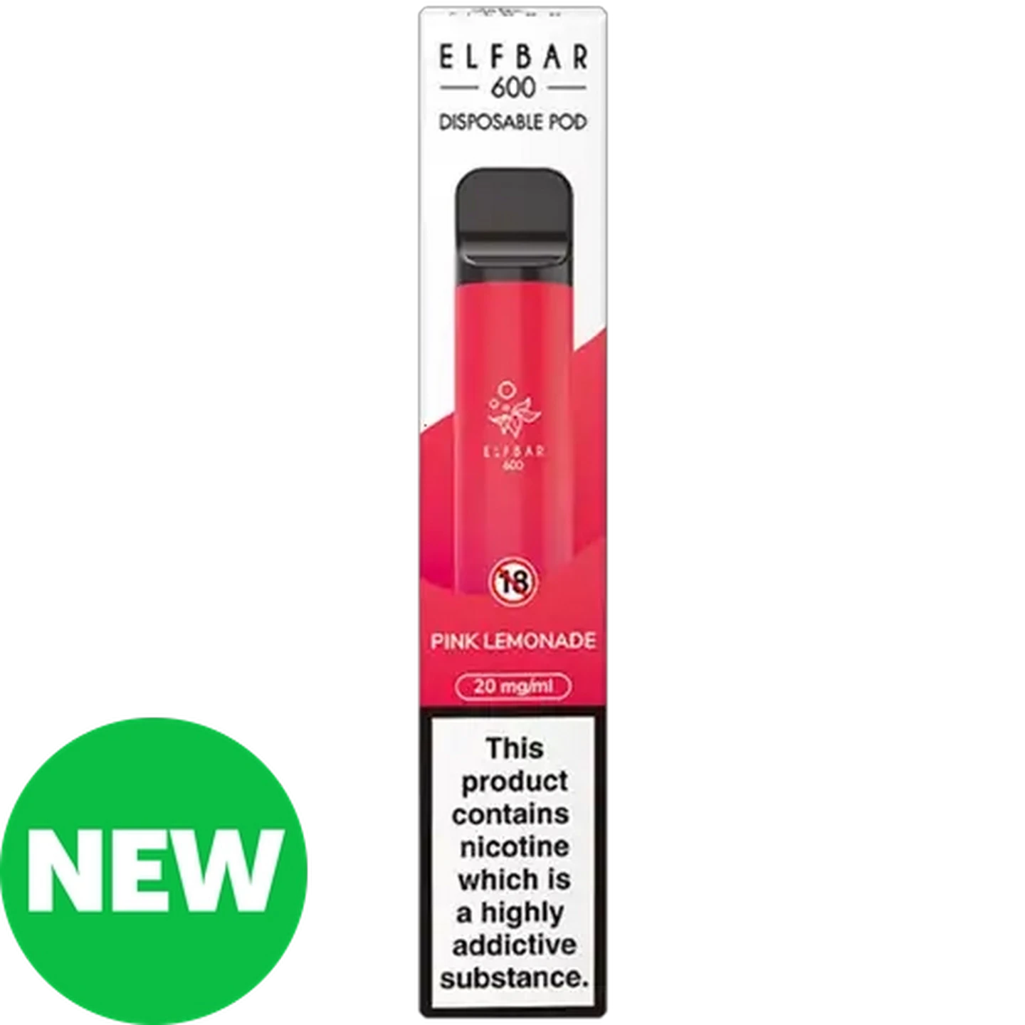 Image of ELFBAR 600 Pink Lemonade 2% Disposable Vape Pod 2ml (Non-Refundable. Non-Returnable.)