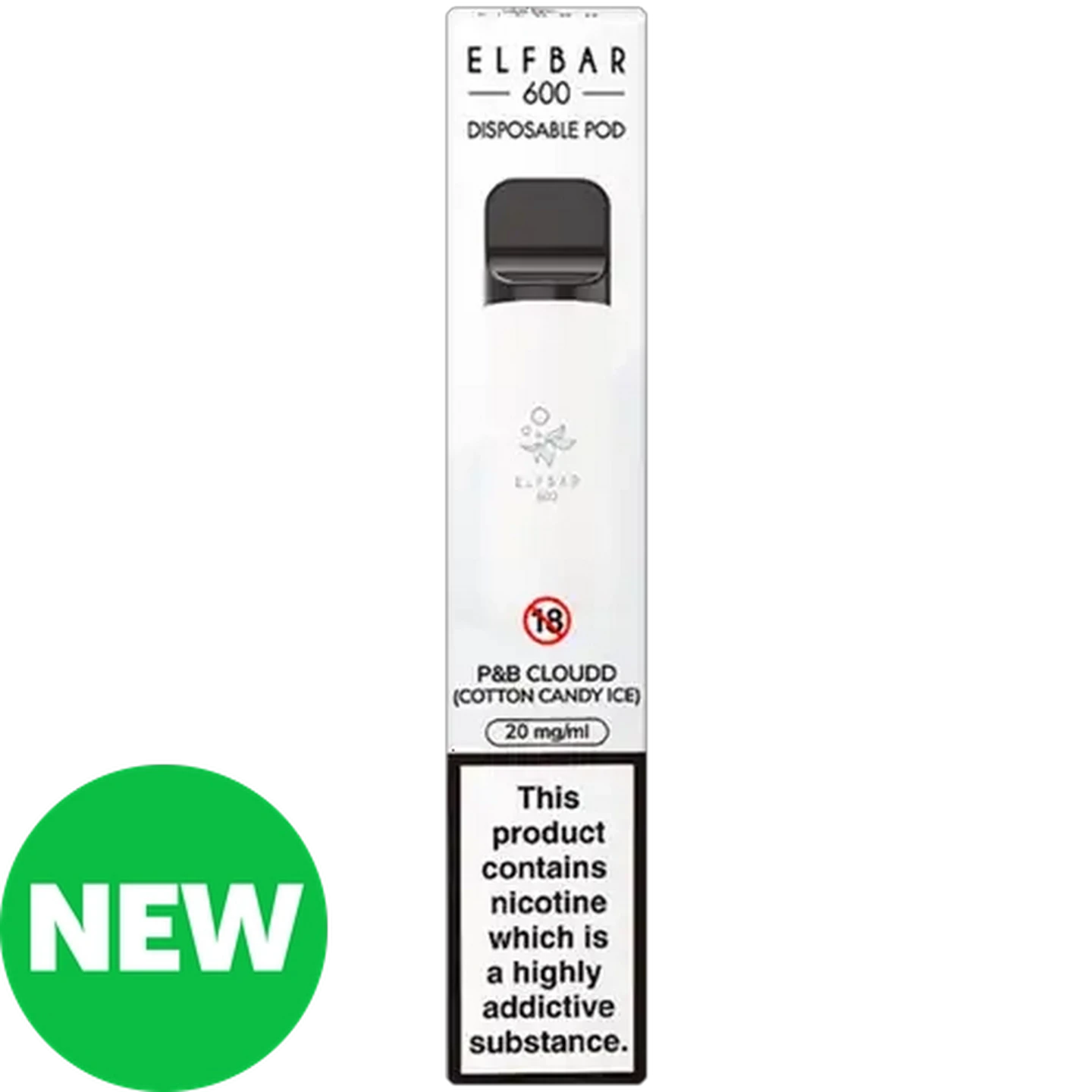 Image of ELFBAR 600 P&B Cloudd (Cotton Candy Ice) 2% Disposable Vape Pod 2ml (Non-Refundable. Non-Returnable.)