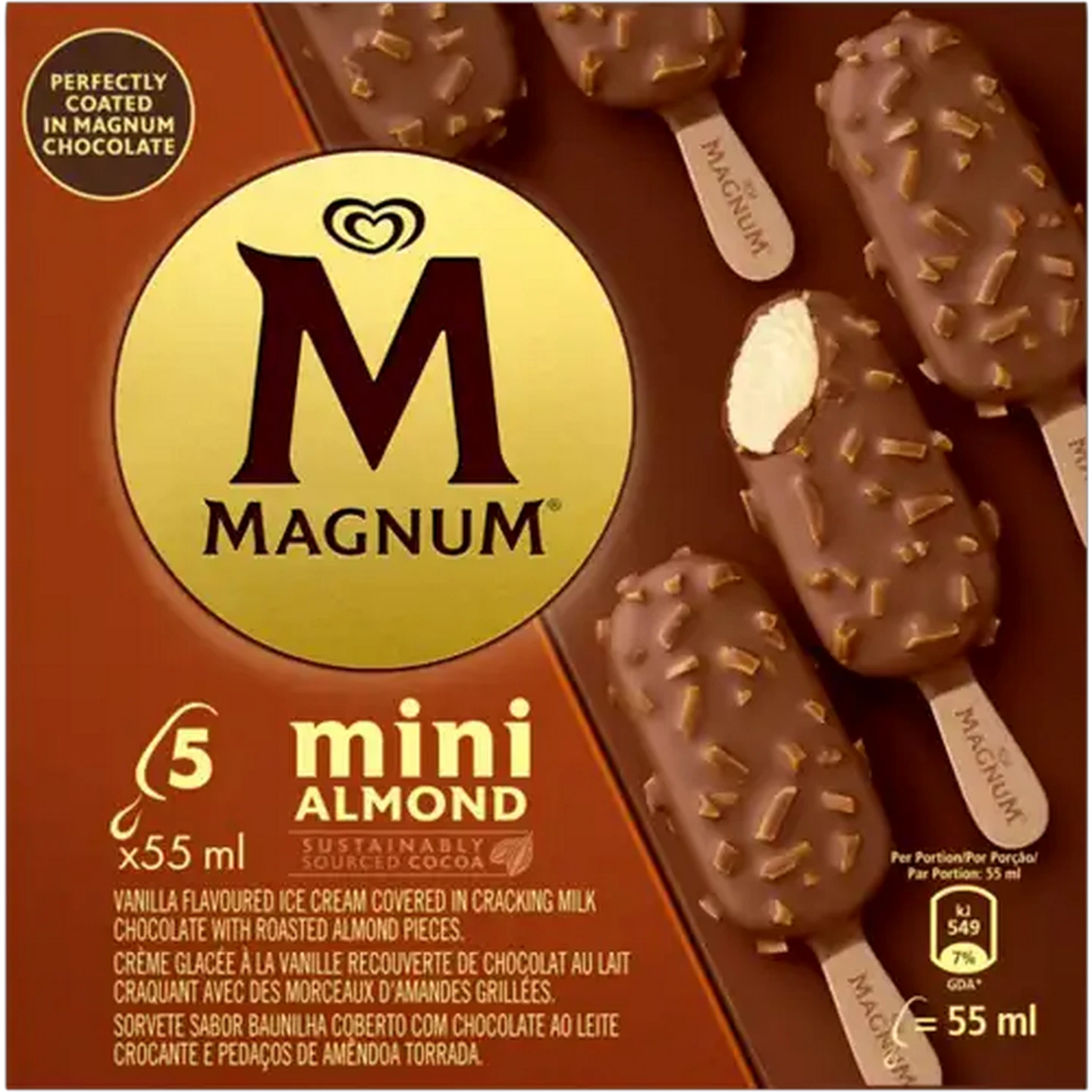 Image of Magnum Mini Almond Ice Cream 5s