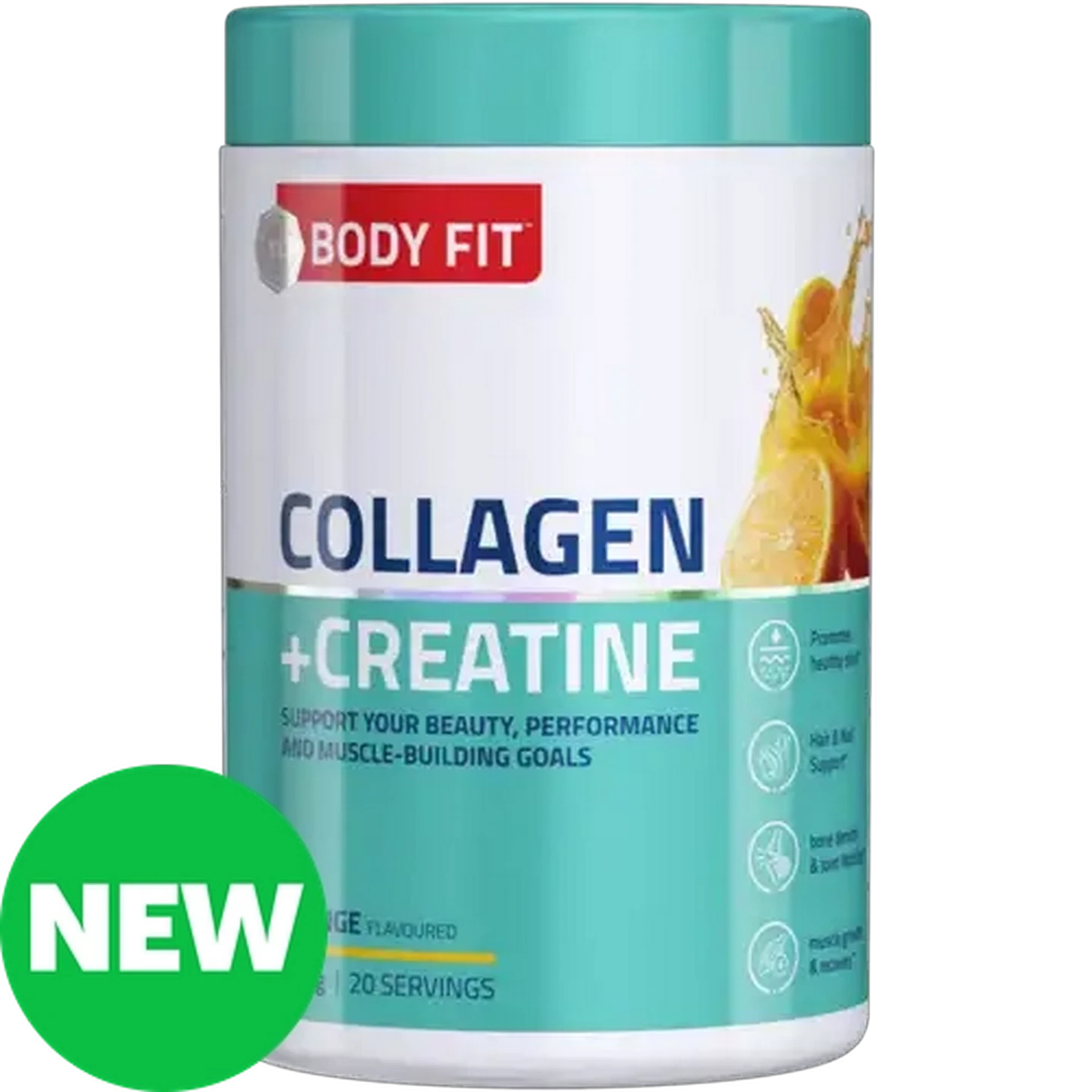 Image of Body Fit Orange Flavoured Collagen & Creatine Powder 300g