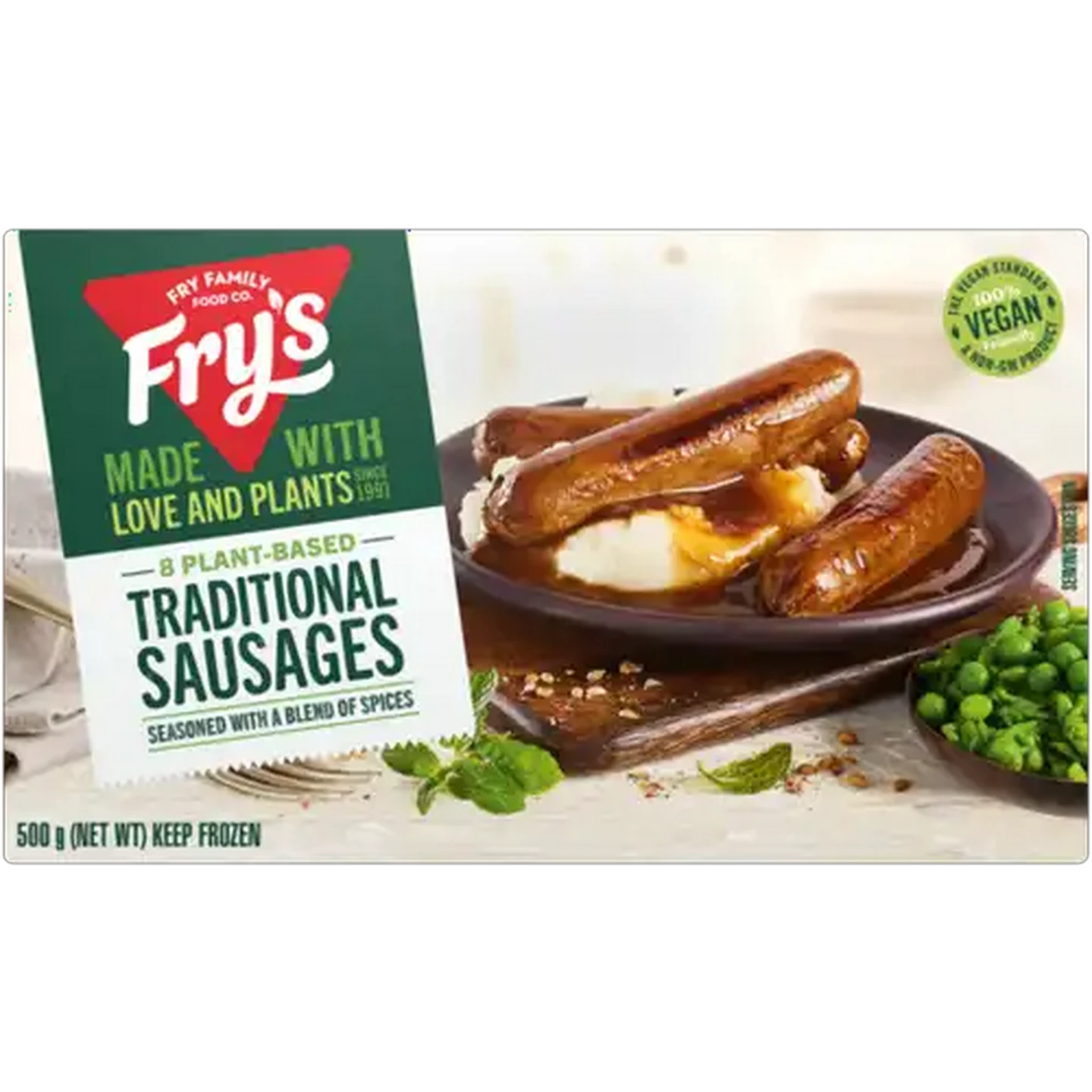 Image of Fry's Frozen Plant-Based Traditional Sausages 500g