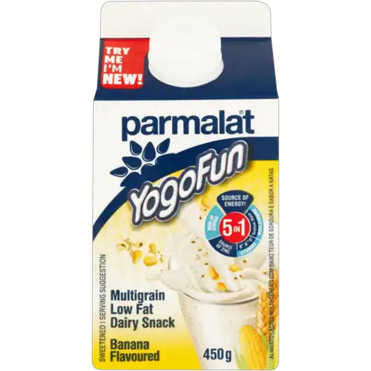 Image of Parmalat YogoFun Banana Flavoured Low Fat Multigrain Dairy Snack 450g