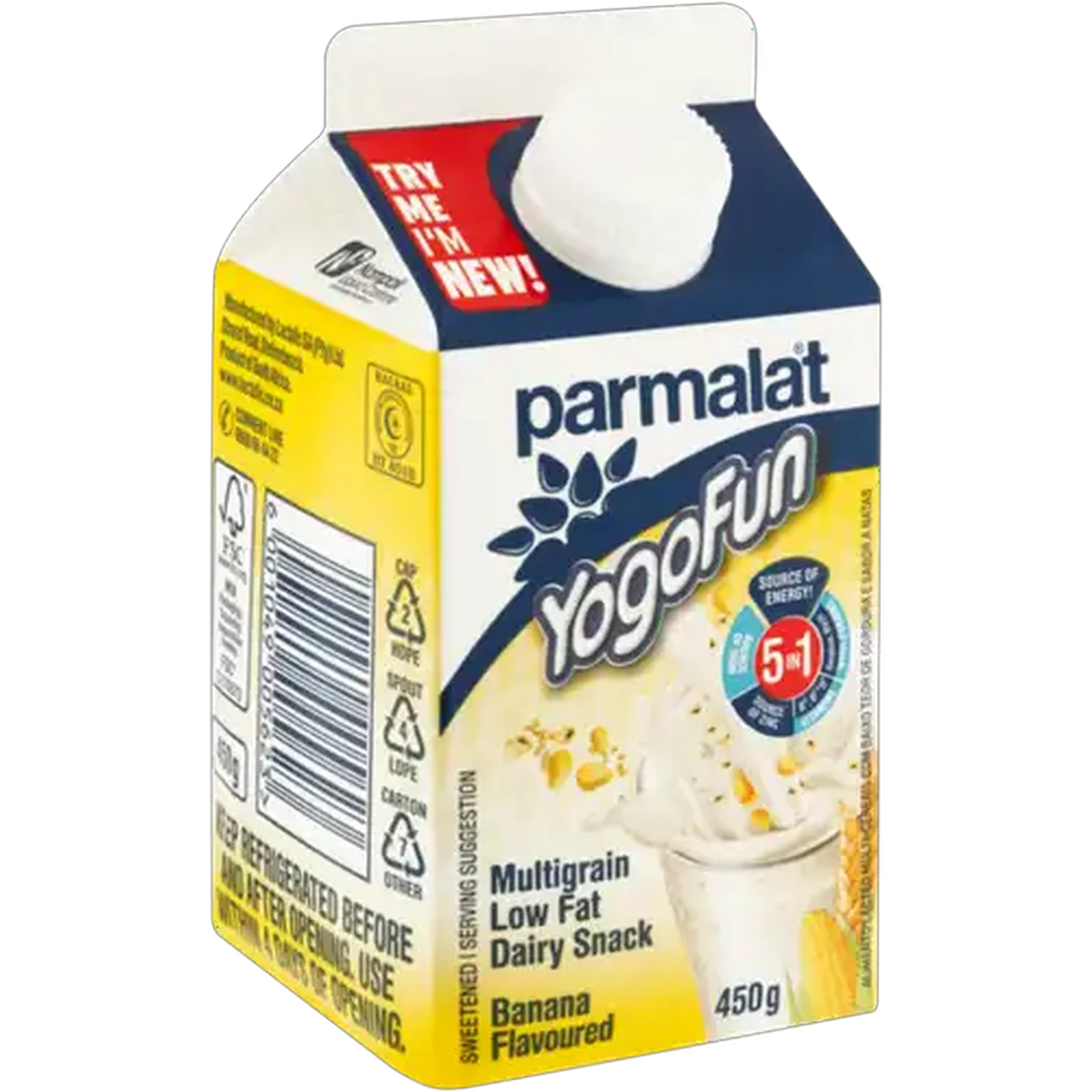 Image of Parmalat YogoFun Banana Flavoured Low Fat Multigrain Dairy Snack 450g