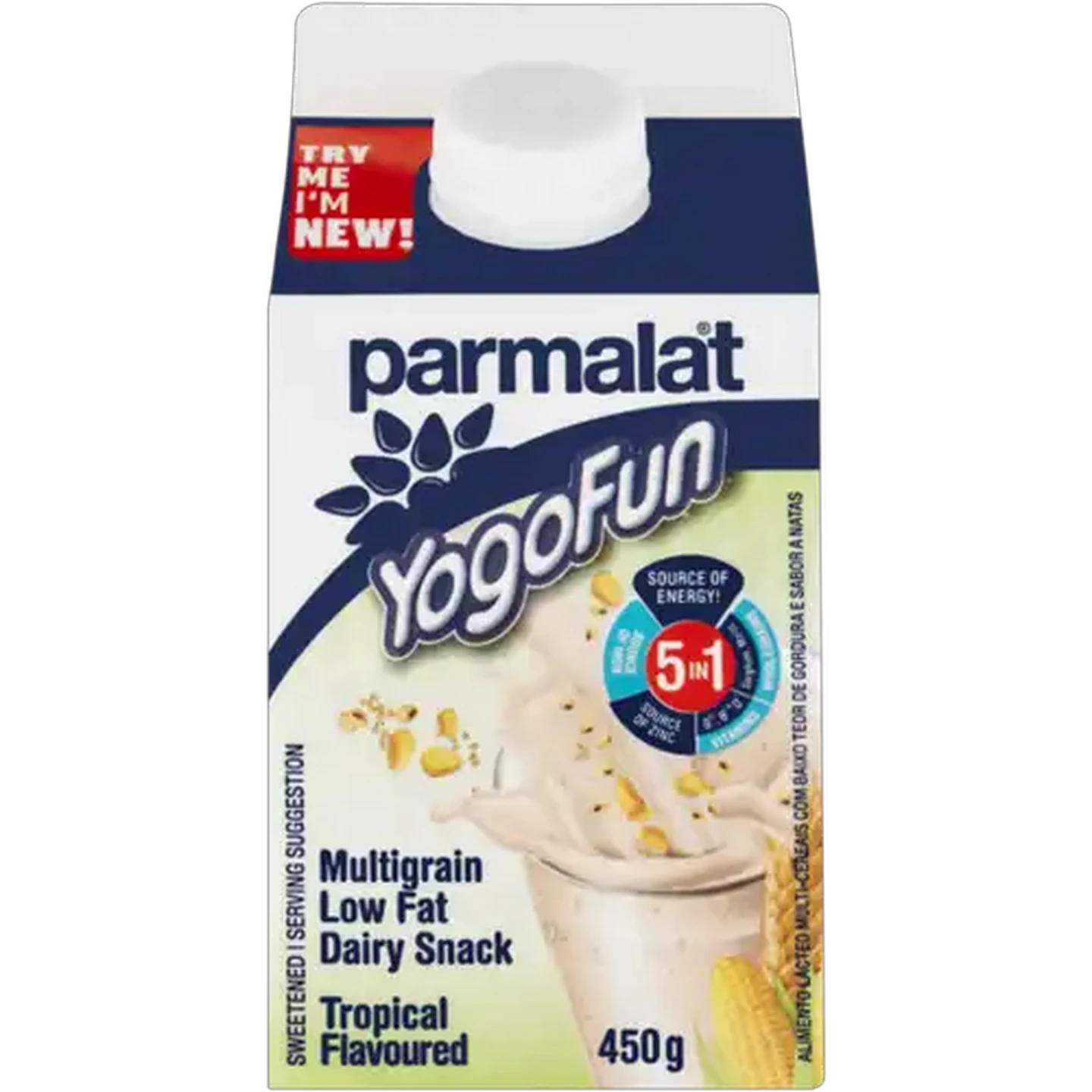 Image of Parmalat YogoFun Tropical Flavoured Multigrain Low Fat Dairy Snack 450g