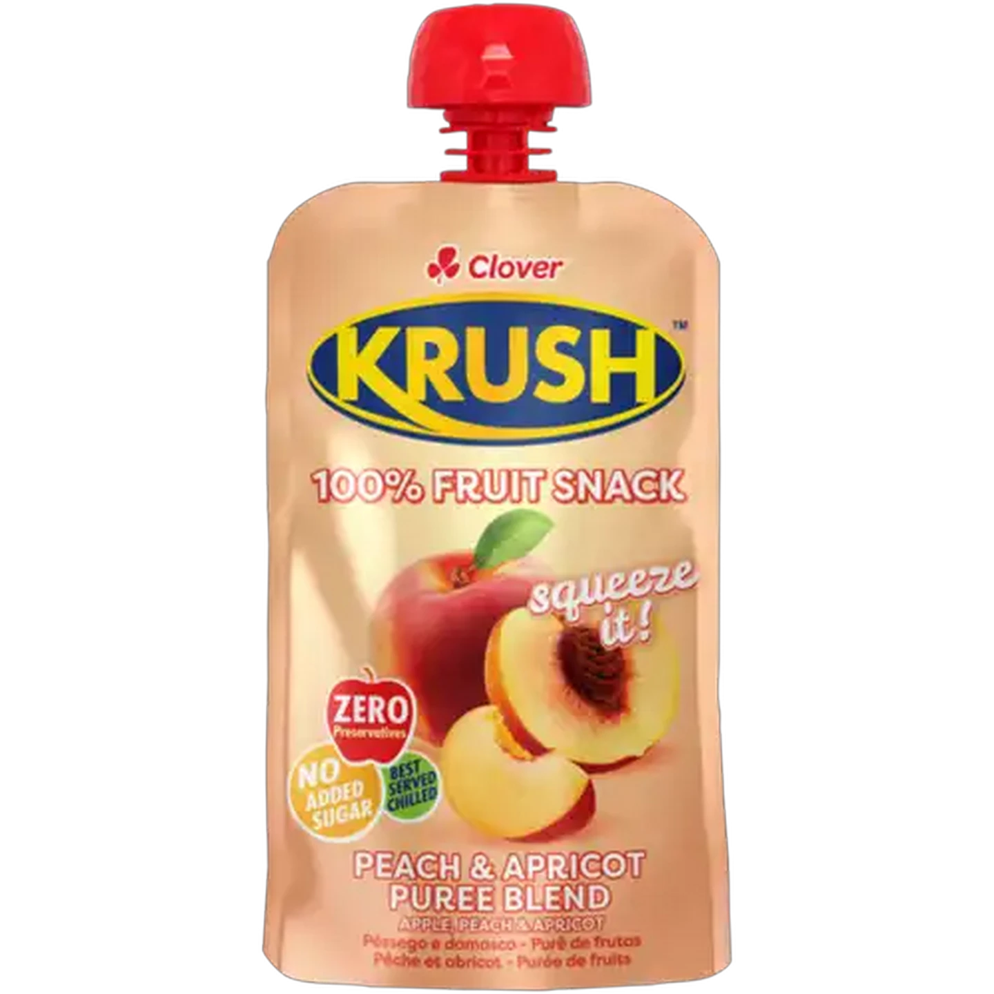 Image of Clover Krush Peach & Apricot 100% Fruit Snack 110ml