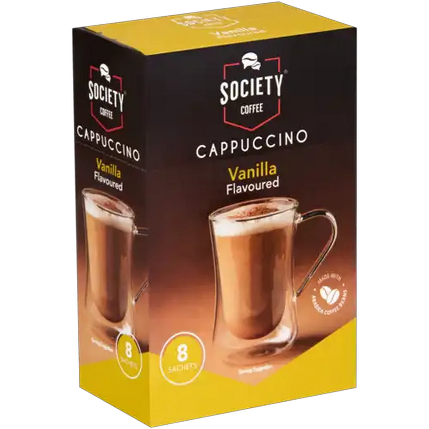Image of Society Coffee Vanilla Flavoured Instant Cappuccino 8 x 20g