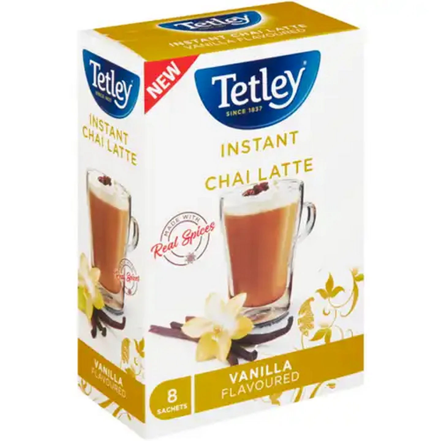 Image of Tetley Vanilla Flavoured Instant Chai Latte 8 x 22g
