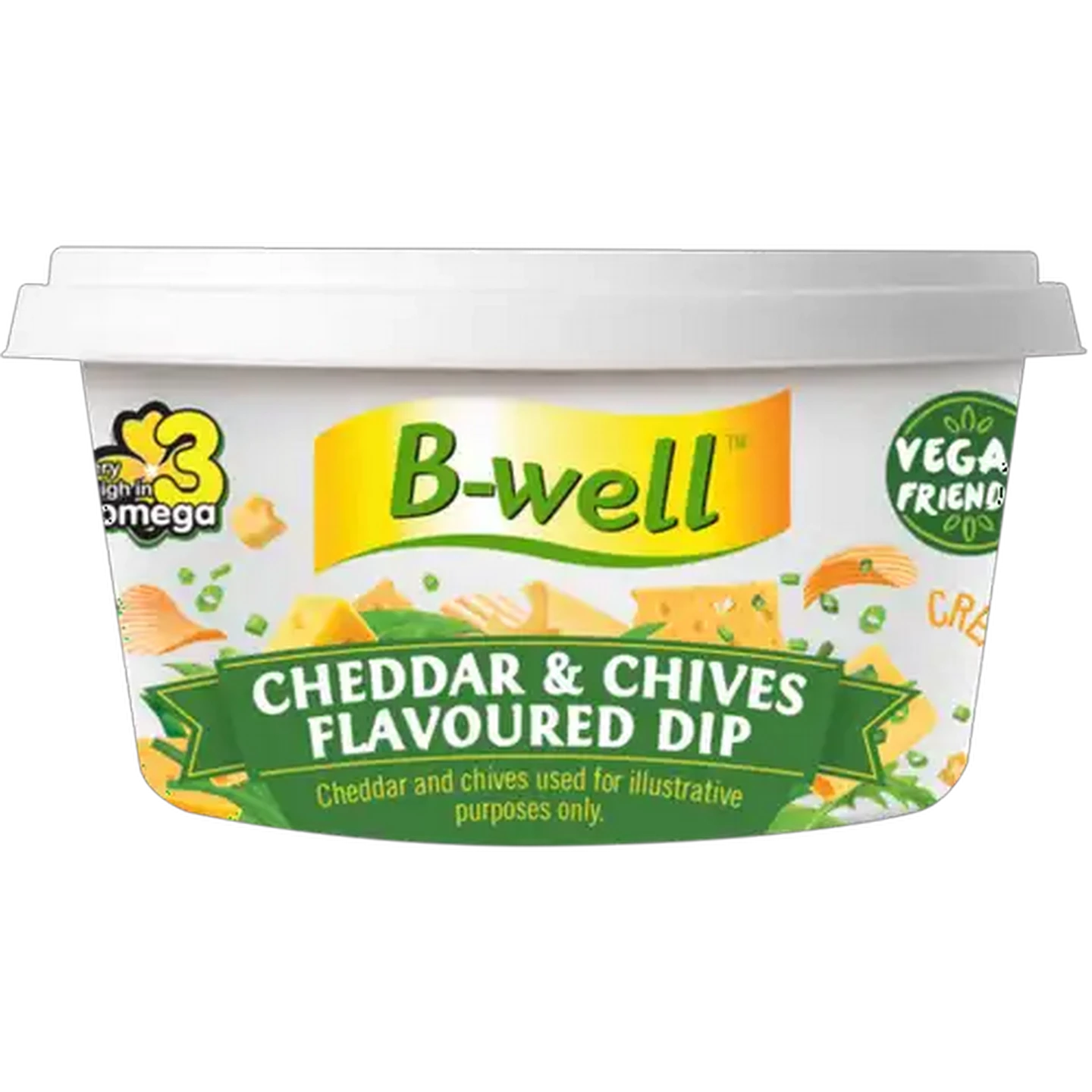 Image of B-well Cheddar & Chives Flavoured Dip Tub 125g