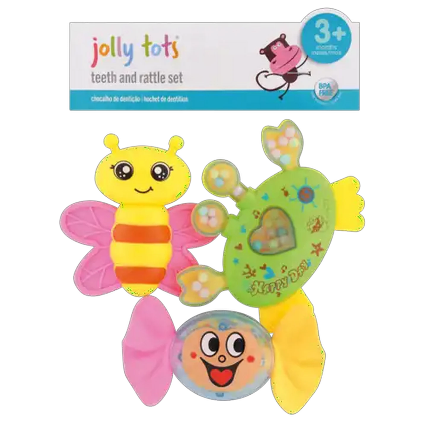 Image of Jolly Tots 3+ Months Teeth & Rattle Set 3 Piece