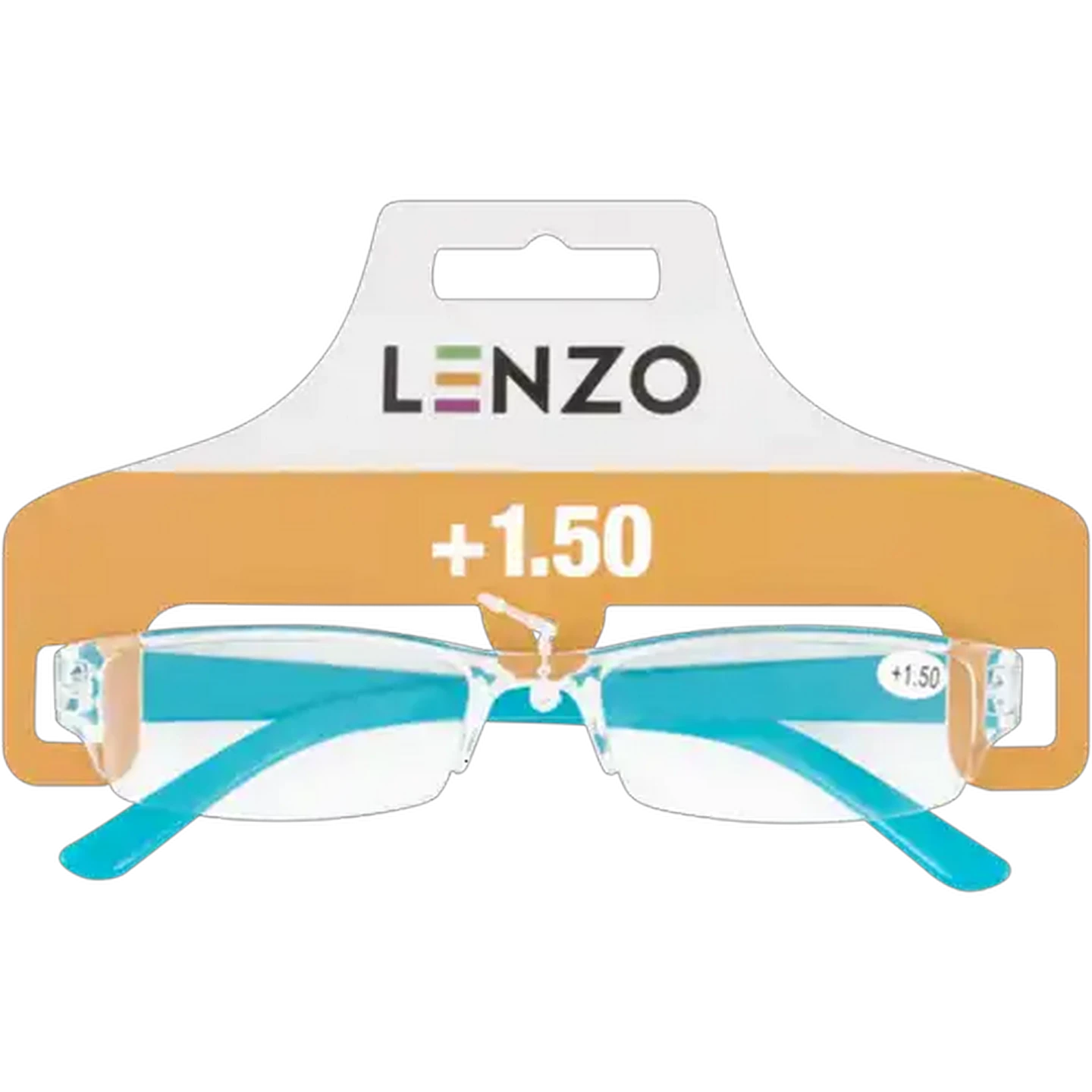 Image of LENZO Designer Eyes Turquoise +1.5 Slim Reading Glasses