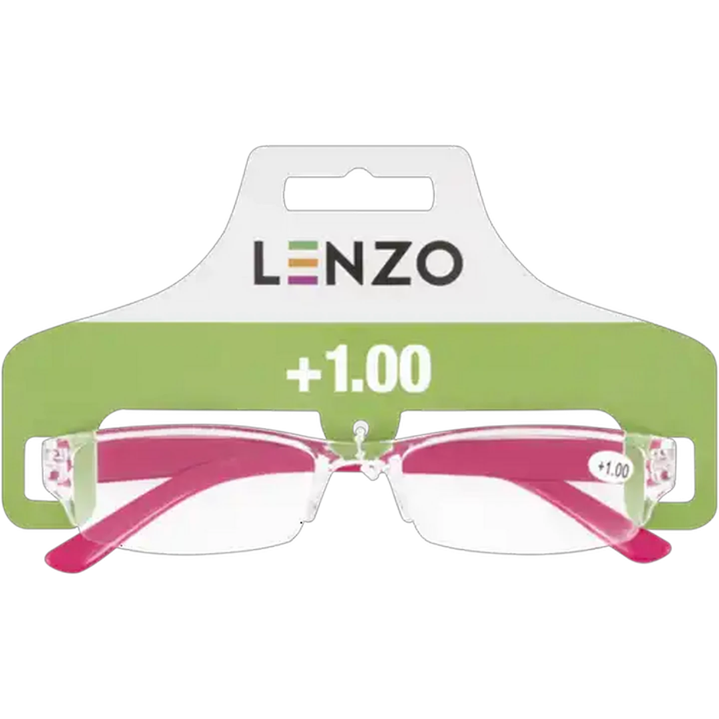 Image of LENZO Designer Eyes Pink +1.0 Slim Reading Glasses